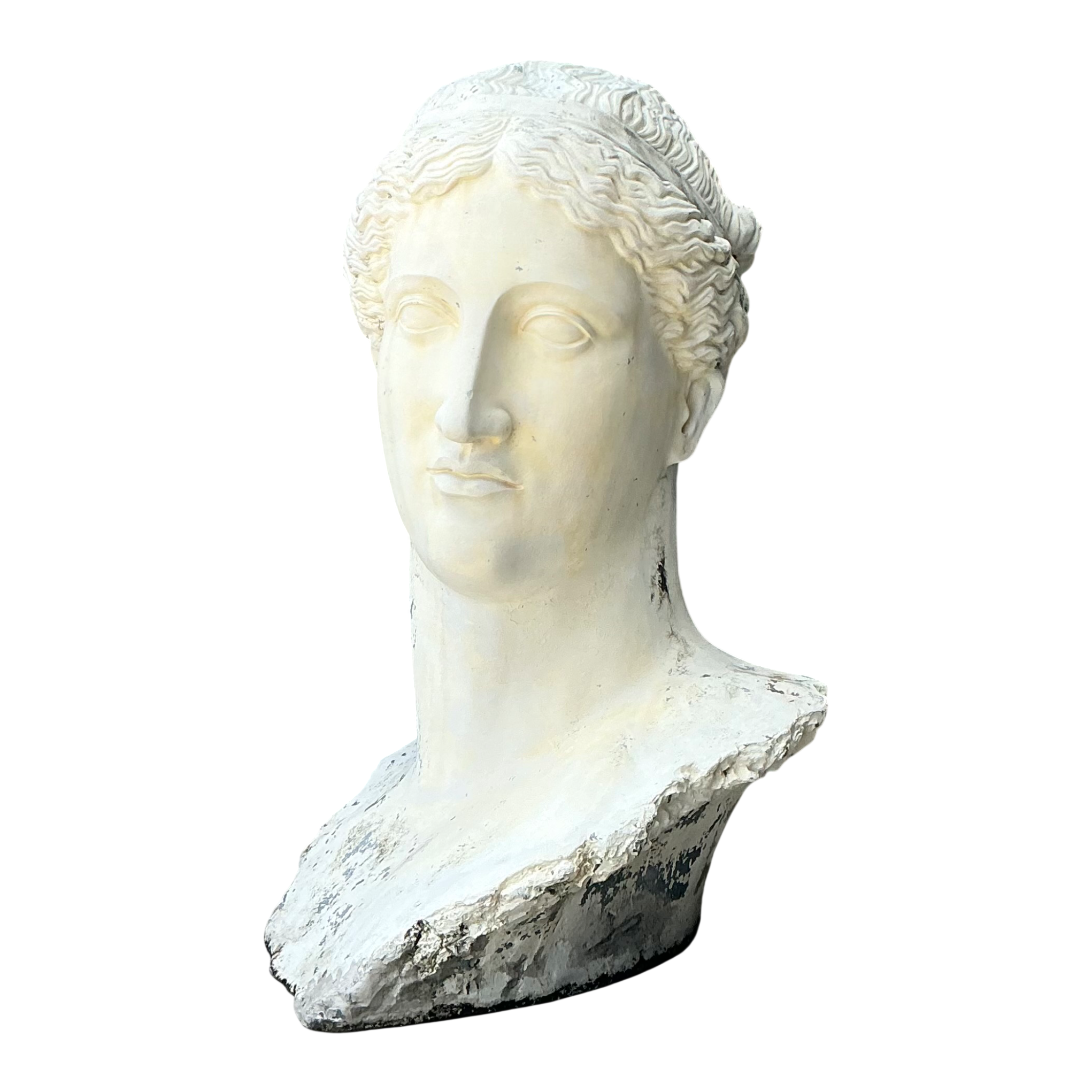 Vintage Monumental Fiberglass Roman Goddess Head Sculpture