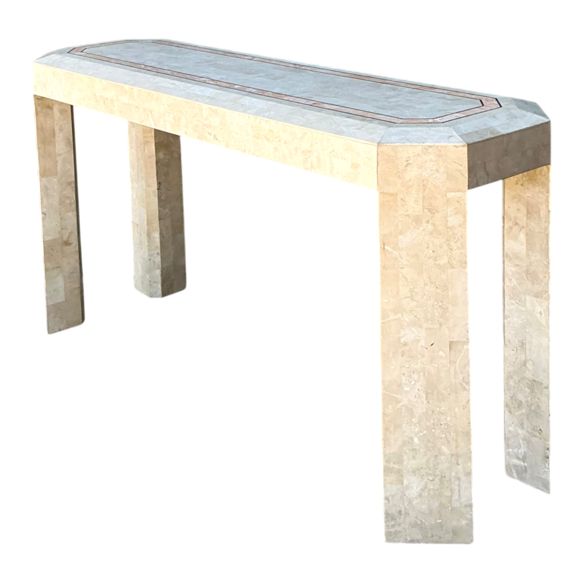 Vintage Tessellated Stone Console Table - Detail view