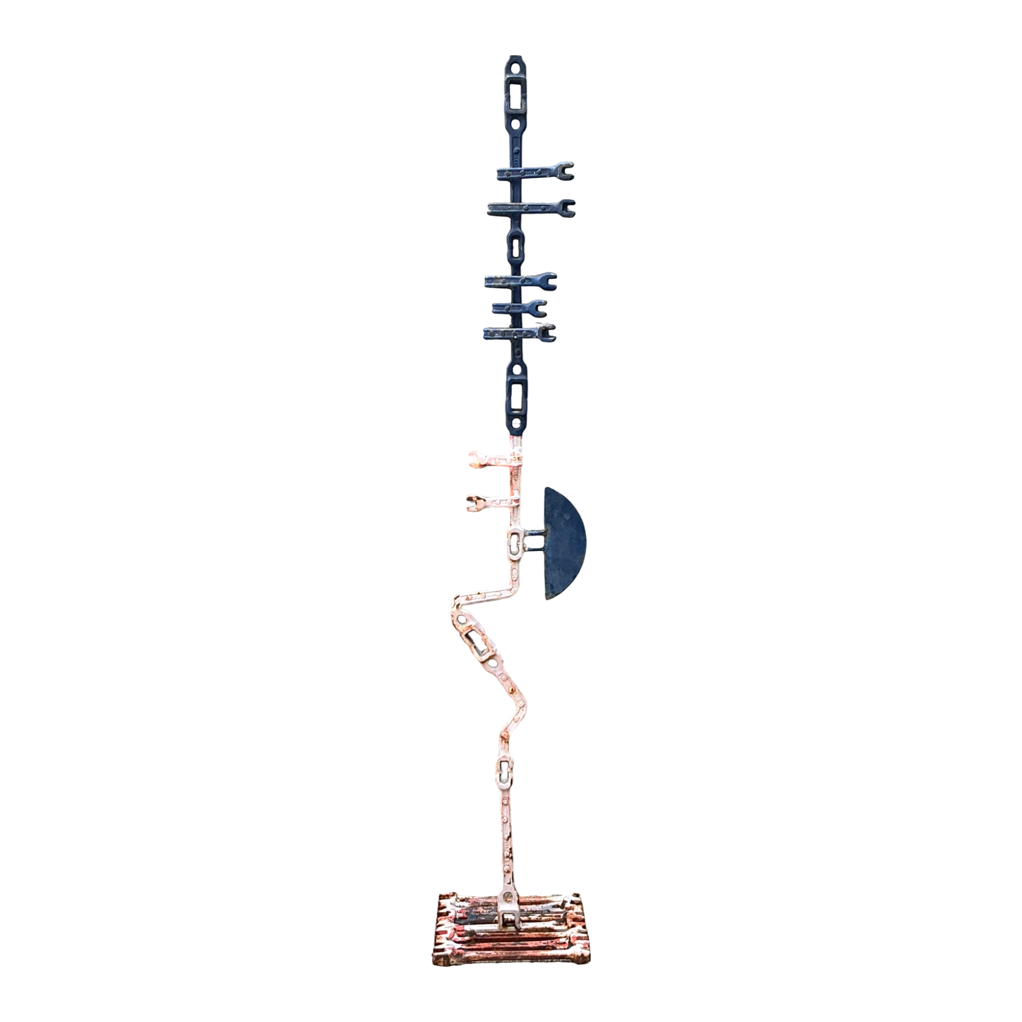 Vintage Industrial Welded Wrench Metal Sculpture - Detail view