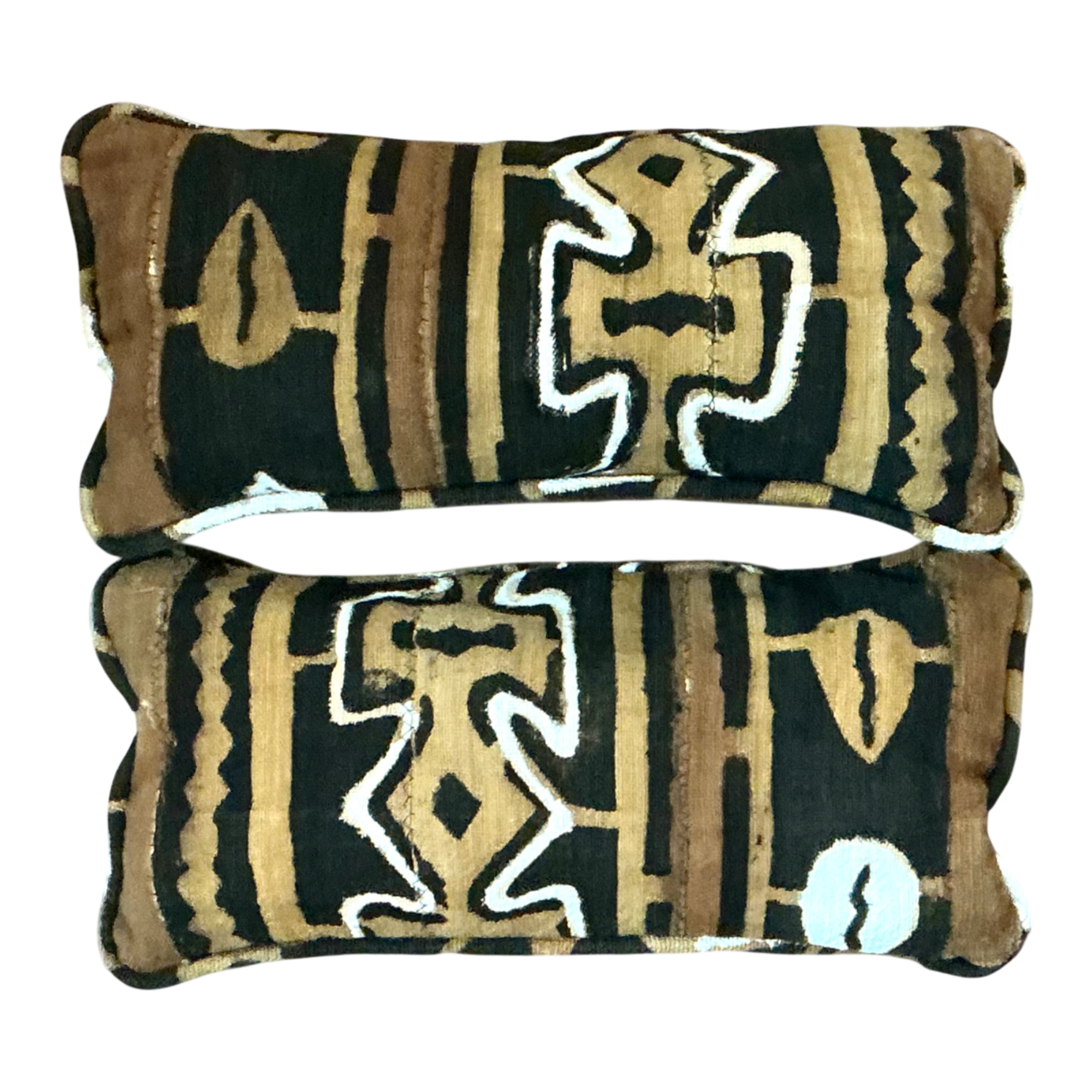 Vintage Mudcloth Pattern Pillows - A Pair - Detail view