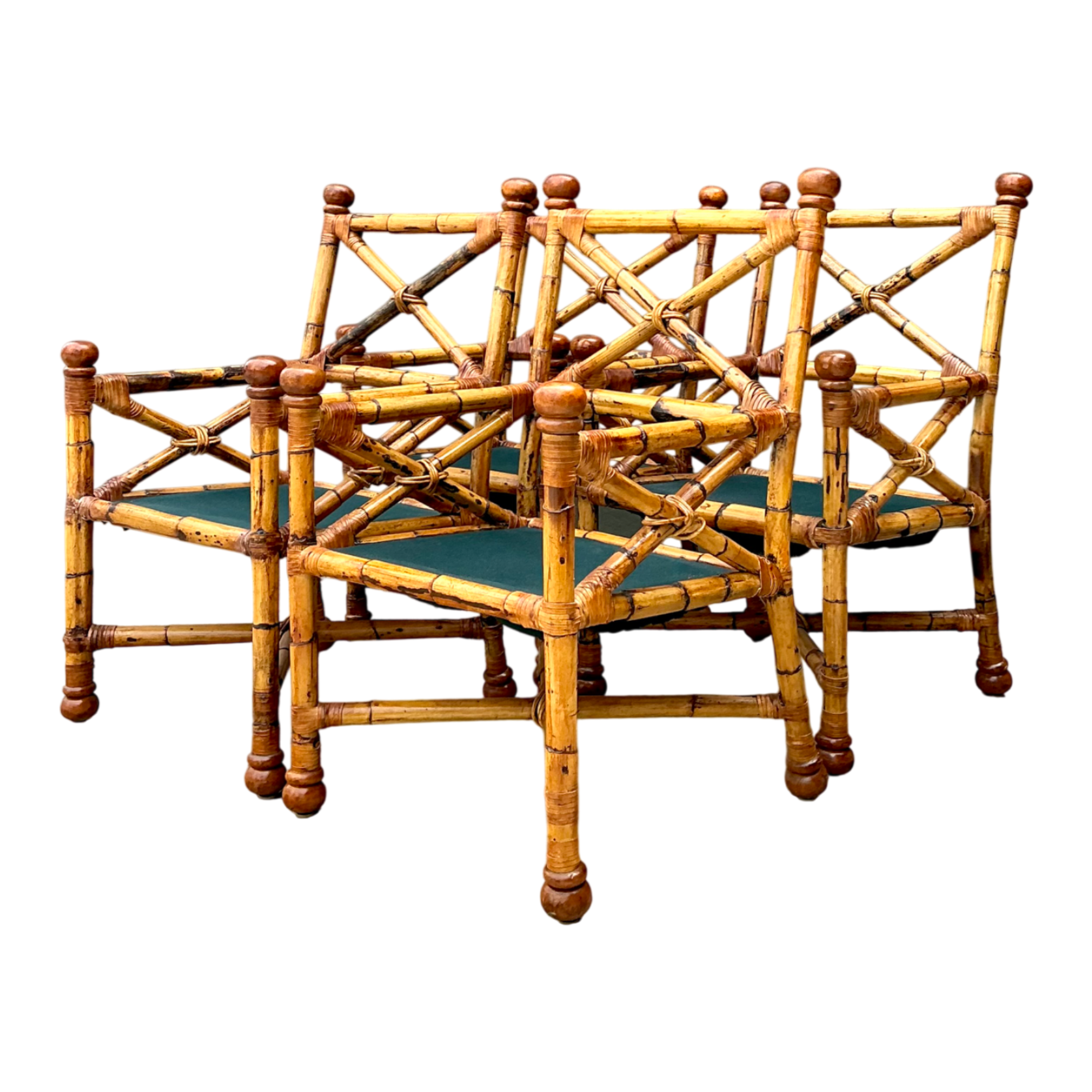 Vintage Bamboo X-Backdining Chairs - Set of 4 — additional photo 1