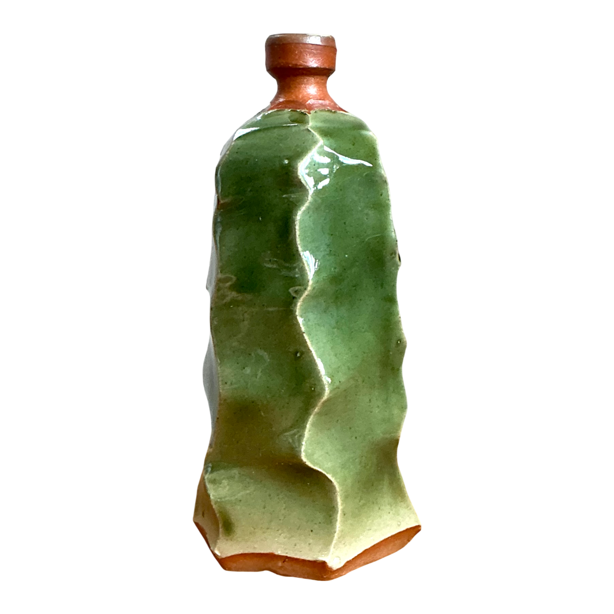 Vintage Green Sculptural Ceramic Vase — additional photo 1