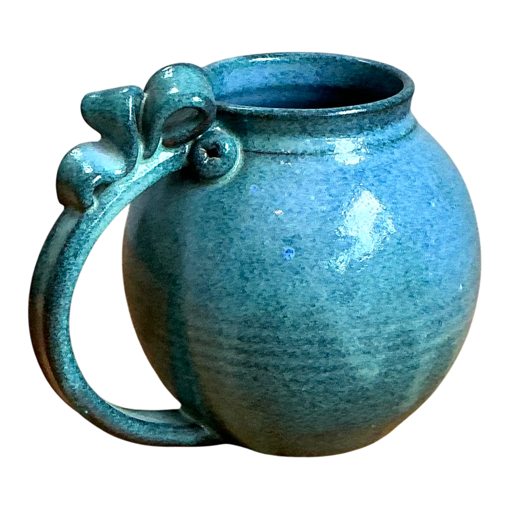 Vintage Blue Speckled Pottery Jug — additional photo 1