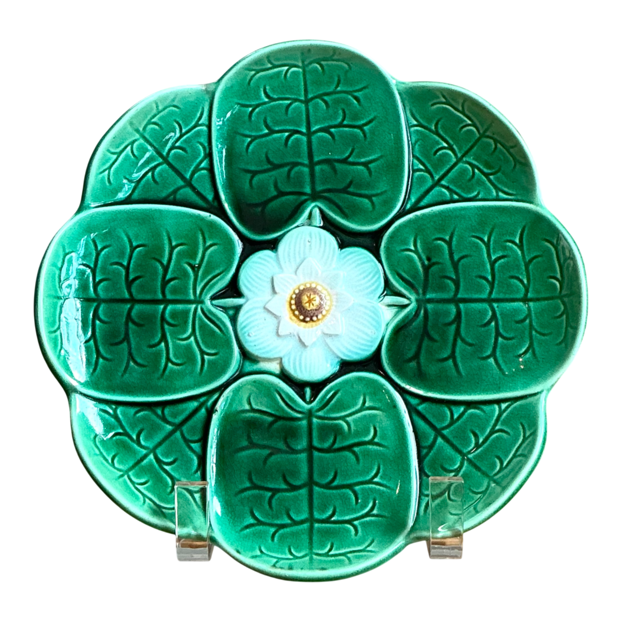 Vintage Majolica Lily Pad Plate — additional photo 1