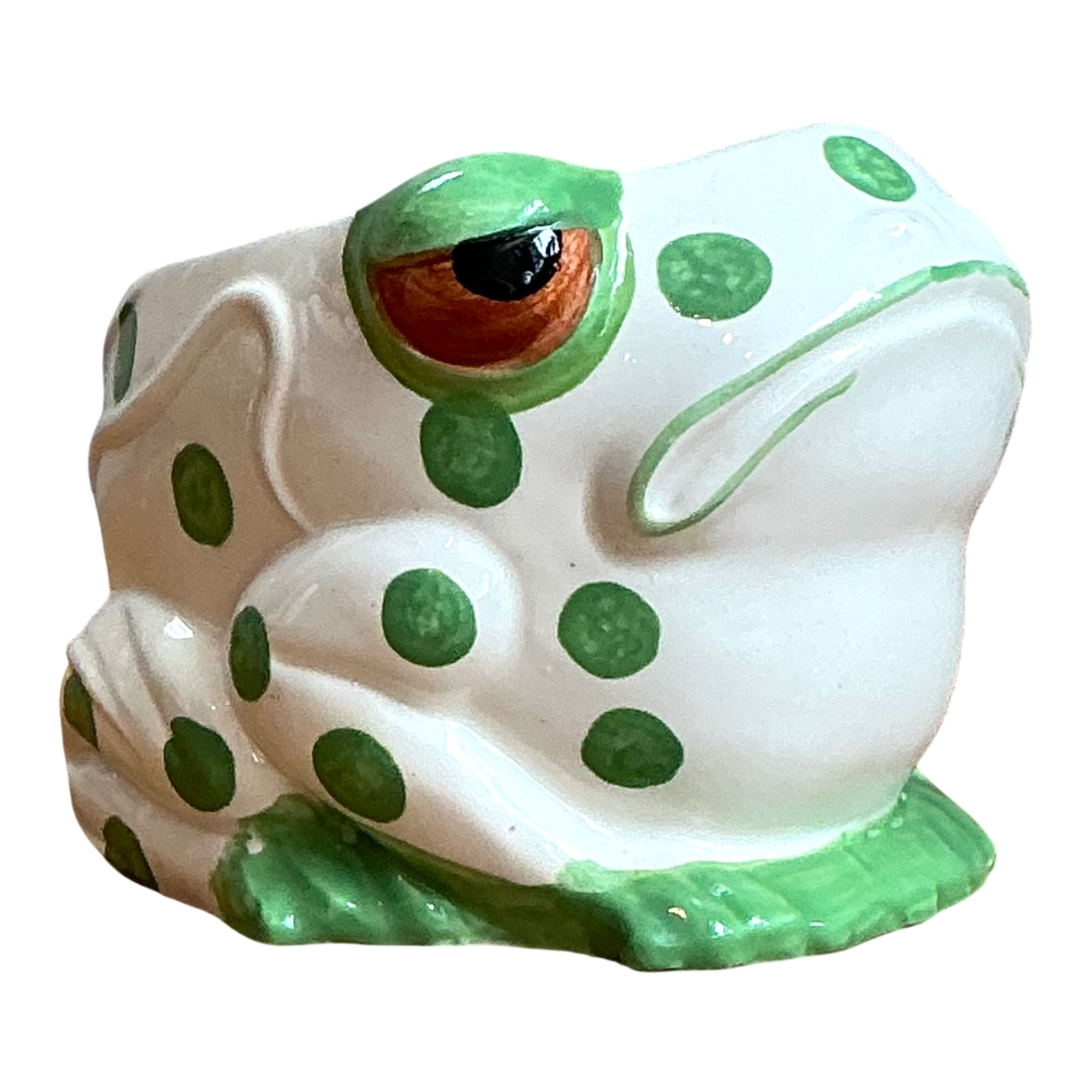 Vintage Green Polka Dot Frog Planter — additional photo 1