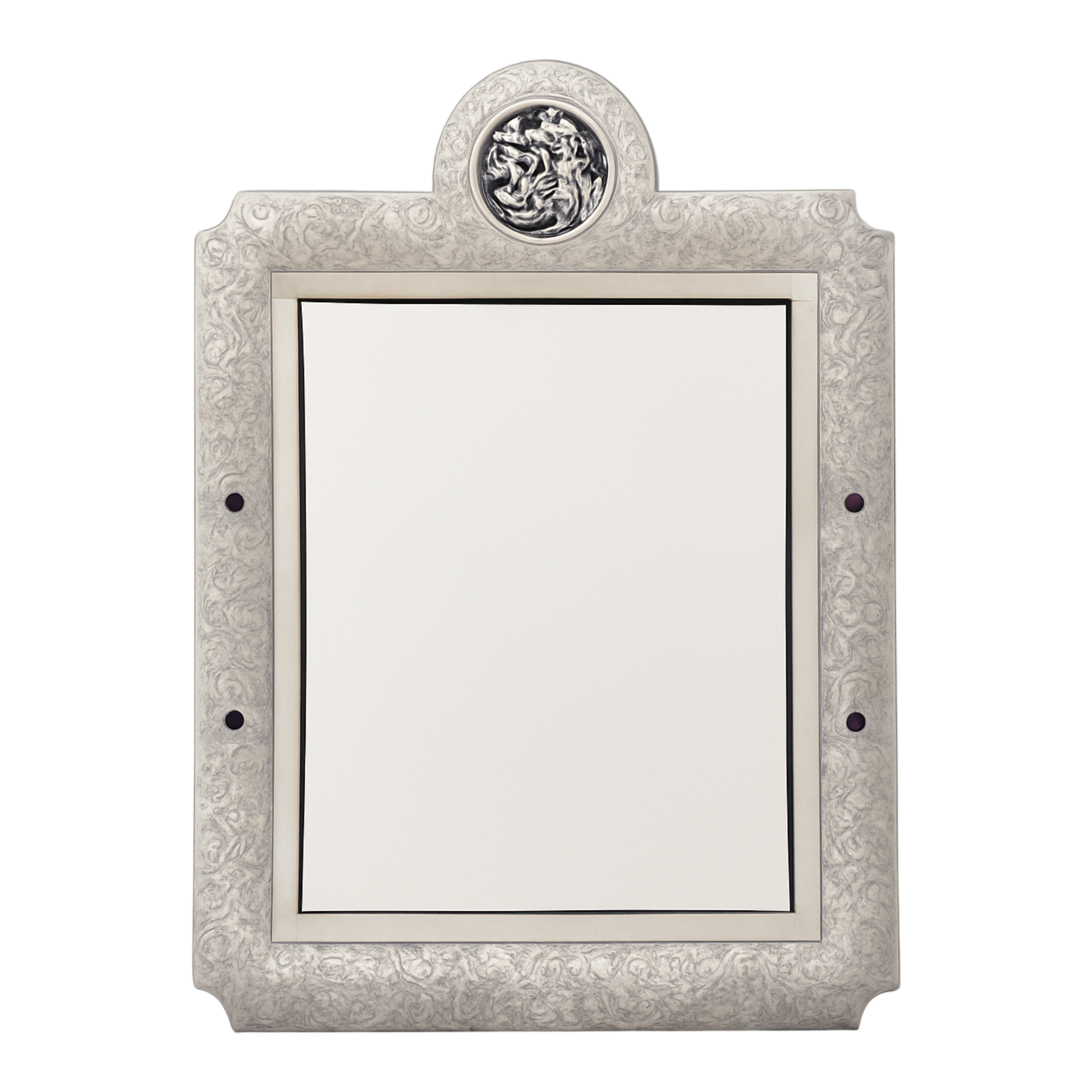 Vintage Silver Decorative Table Mirror with Jeweled Embellishments — additional photo 1