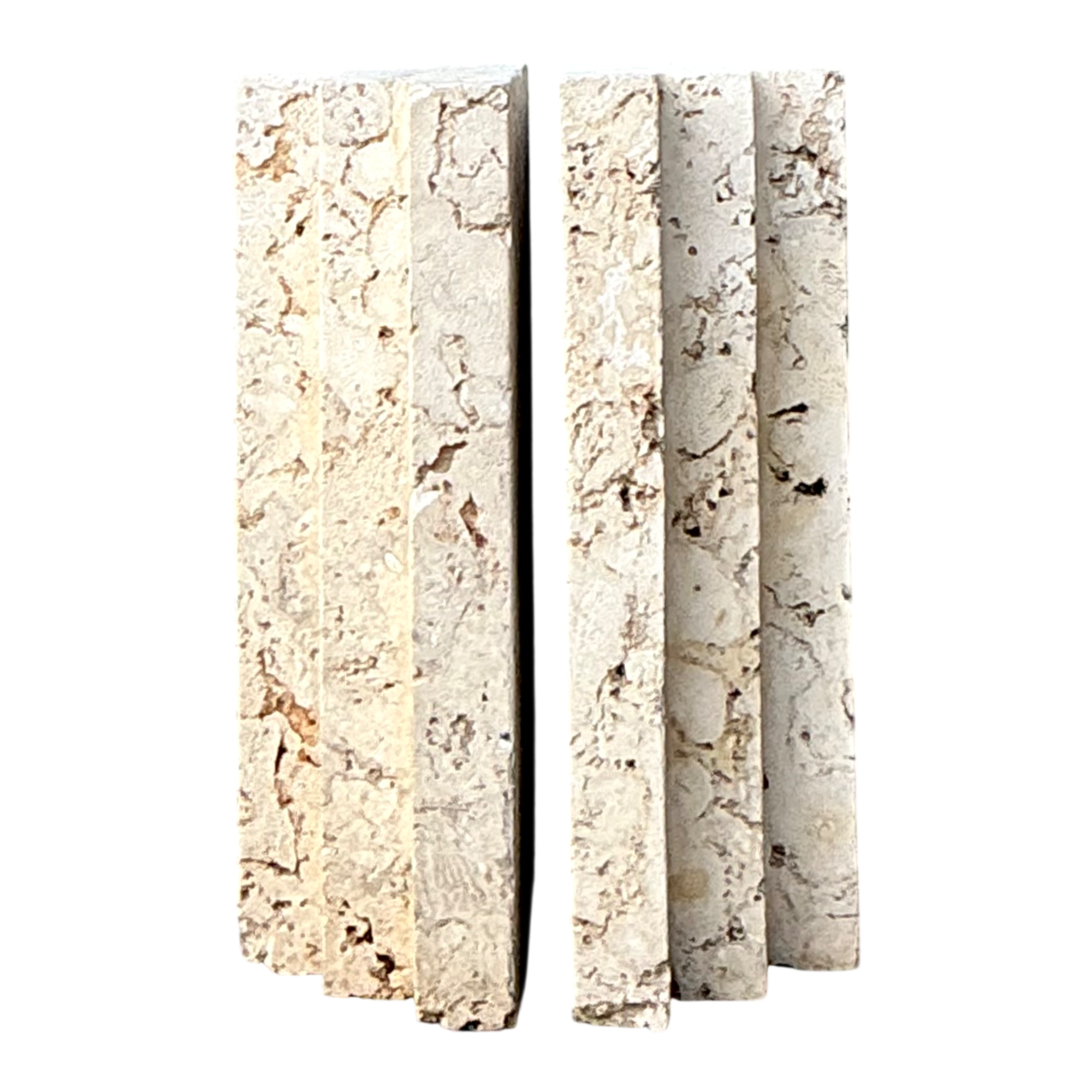 Vintage Coquina Stone Table Pedestal - Set Of 2 — additional photo 1