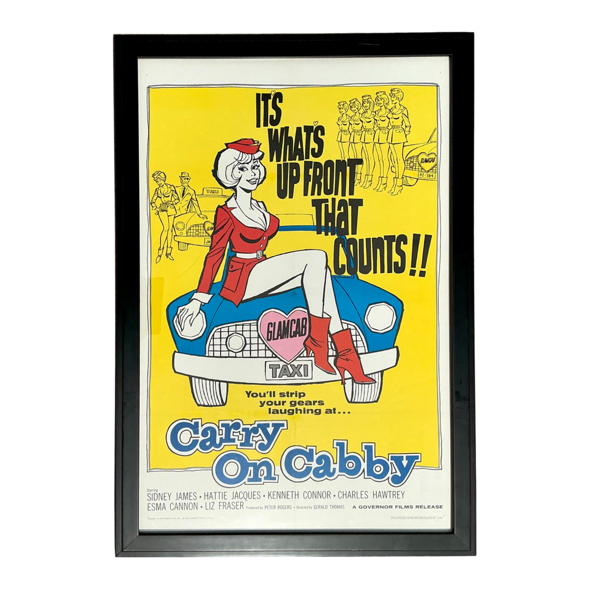 Vintage 1960s Carry On Cabby Movie Poster — additional photo 1