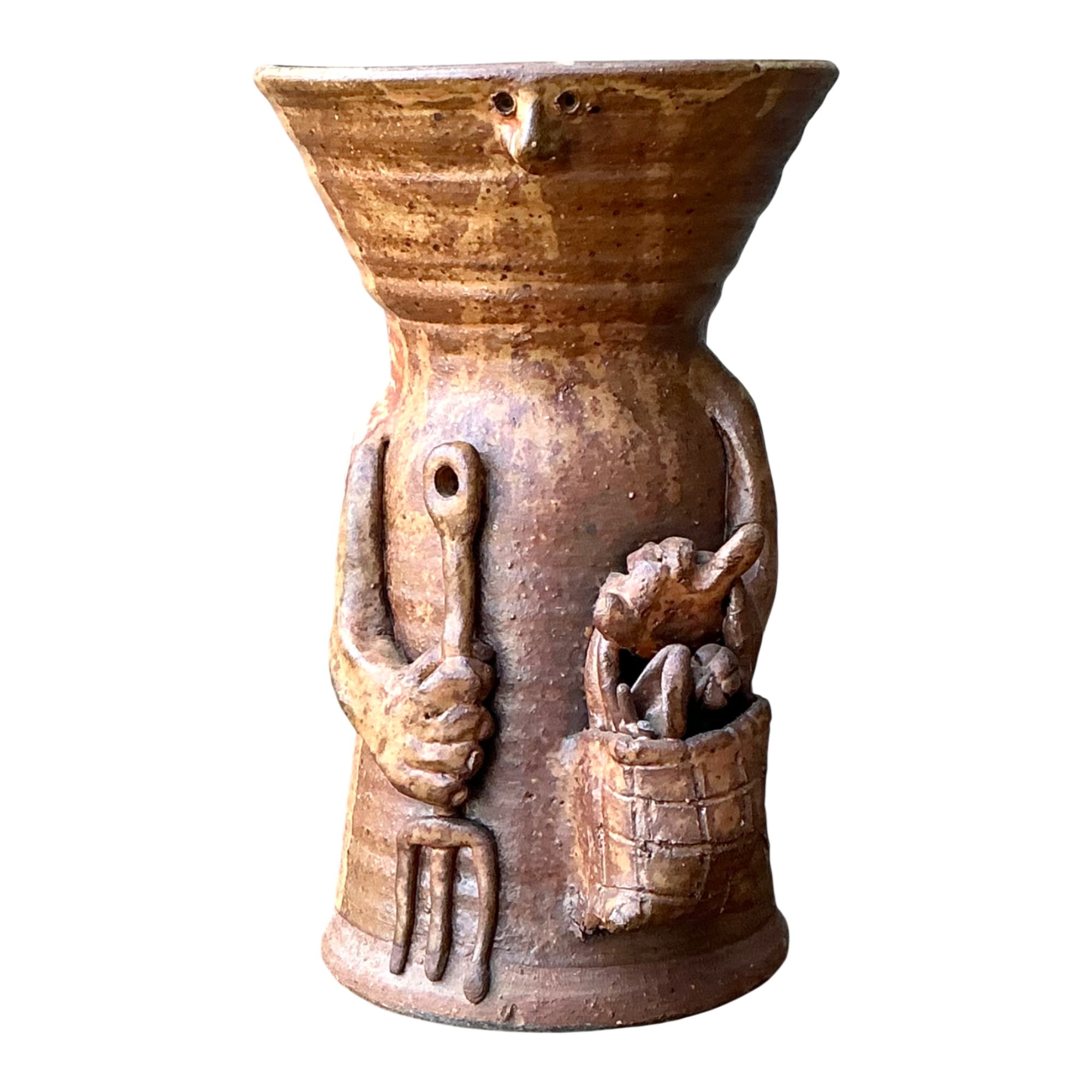 Vintage Handcrafted Ceramic Farmer Vase — additional photo 1