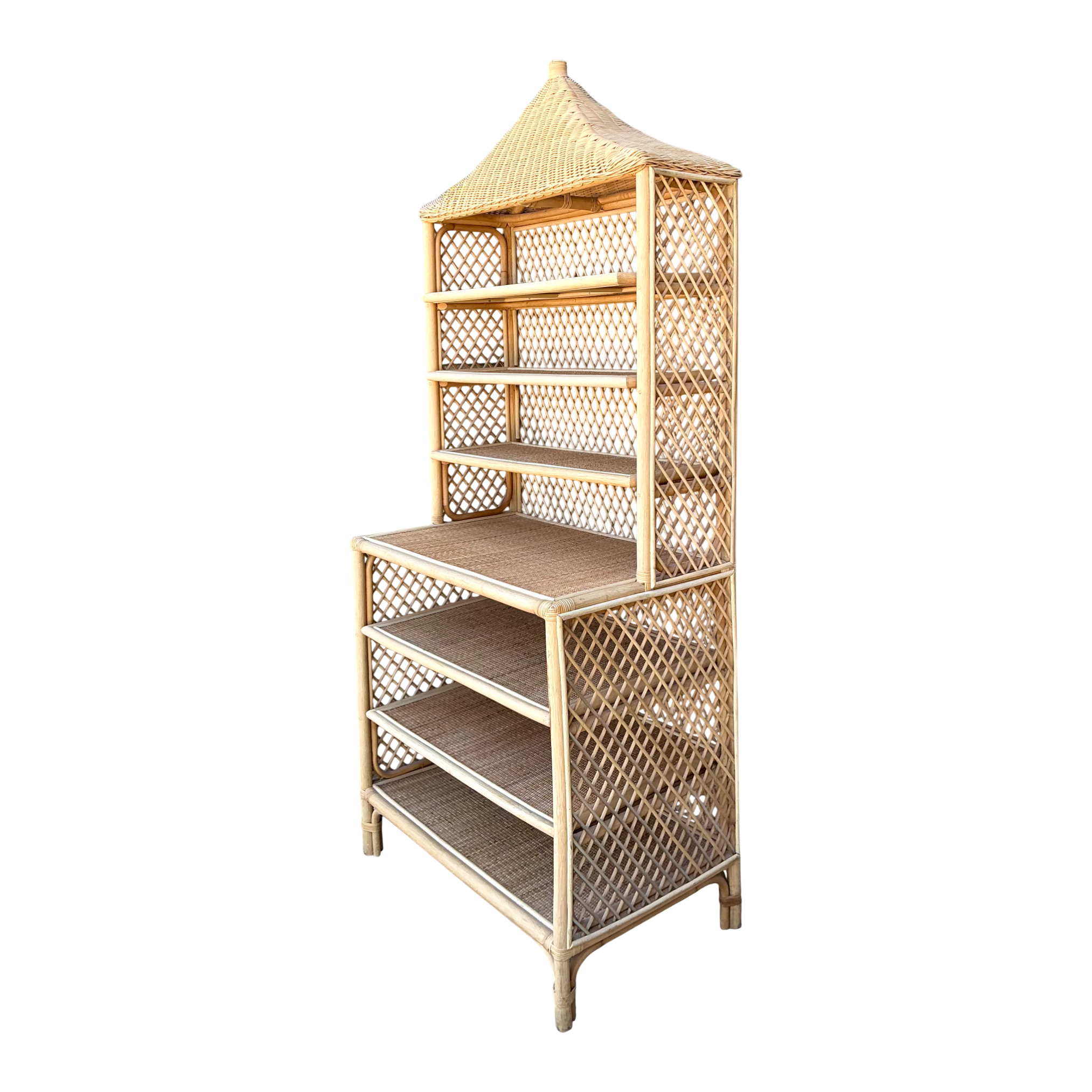 Amanda Lindroth Pagoda Rattan Etagere — additional photo 1