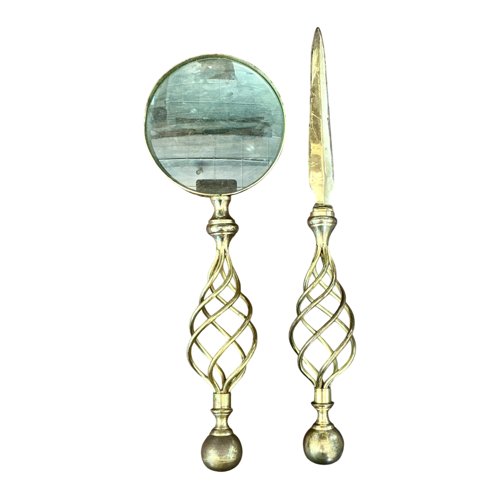 Vintage Brass Magnifying Glass and Letter Opener — additional photo 1