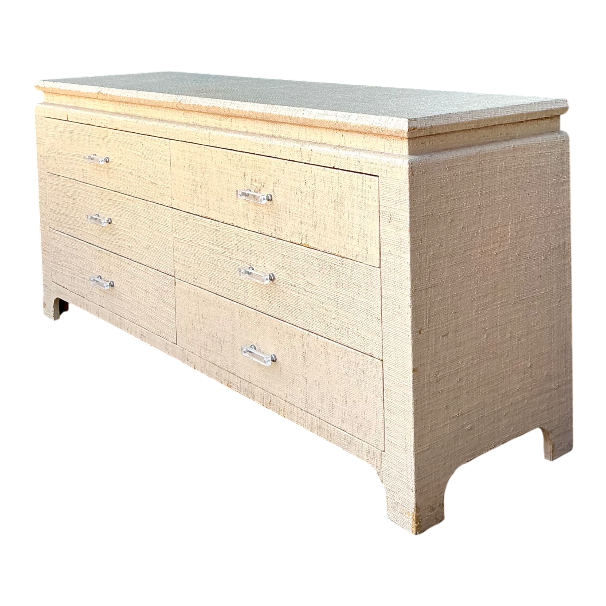 Vintage Grasscloth and Lucite Dresser — additional photo 1