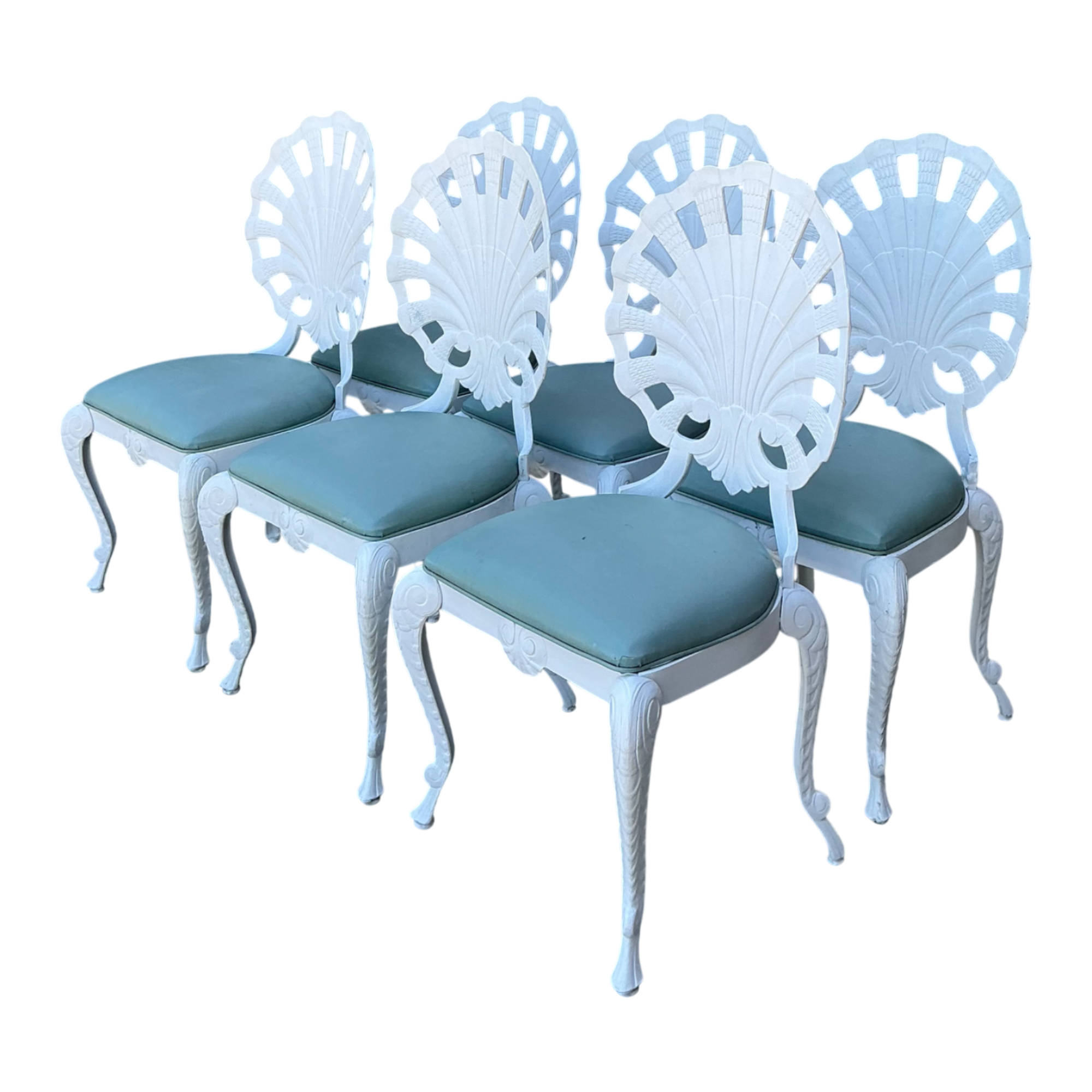 Vintage Cast Aluminum Shell Back Grotto Chairs - Set Of 6 — additional photo 1
