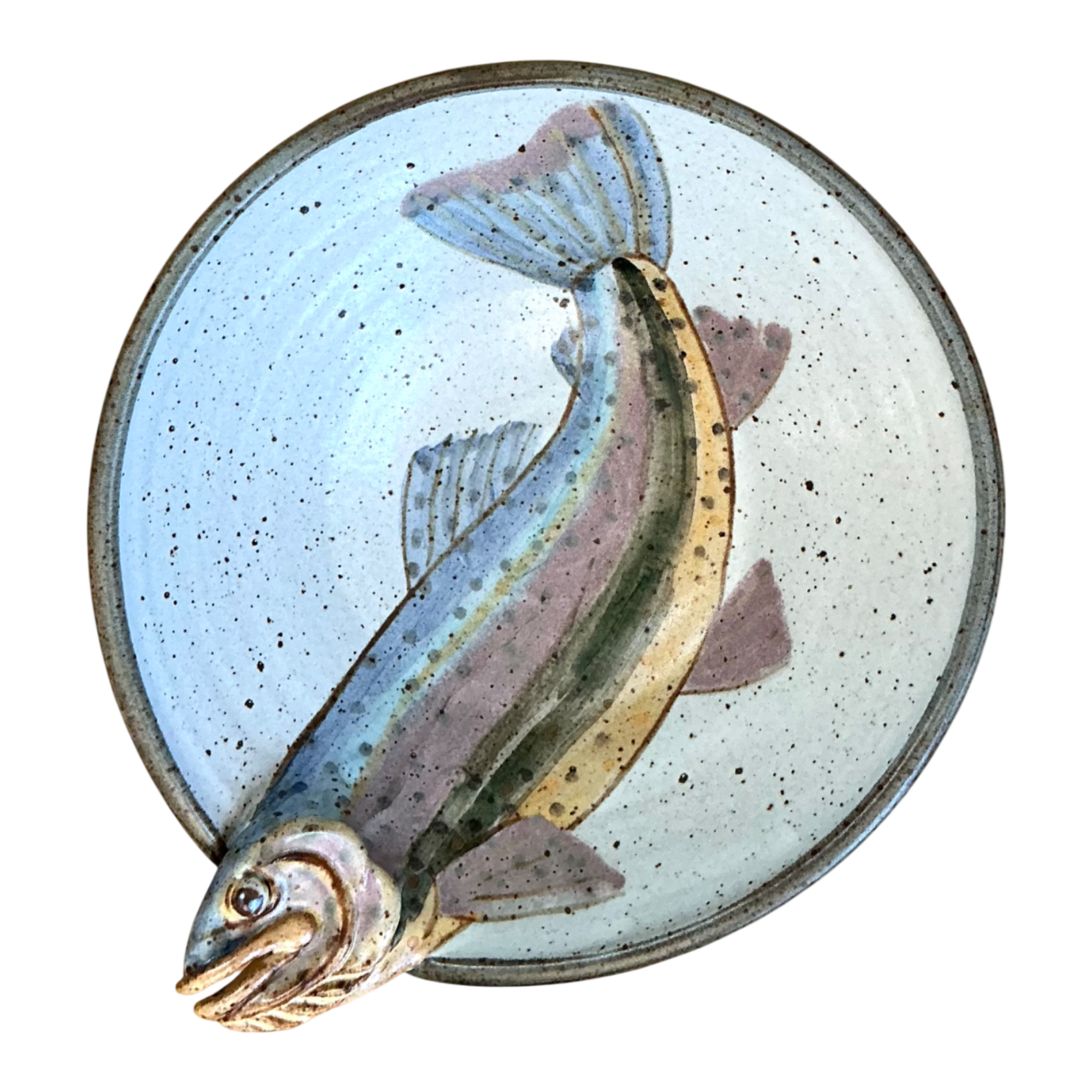 Vintage Handcrafted Fish Design Pottery Bowl — additional photo 1