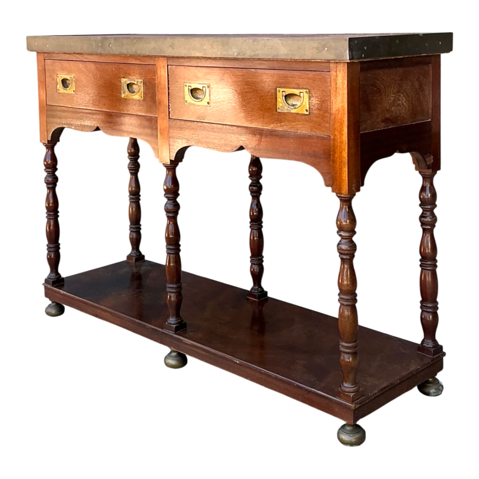 Vintage Double Sided Campaign Console Table — additional photo 1