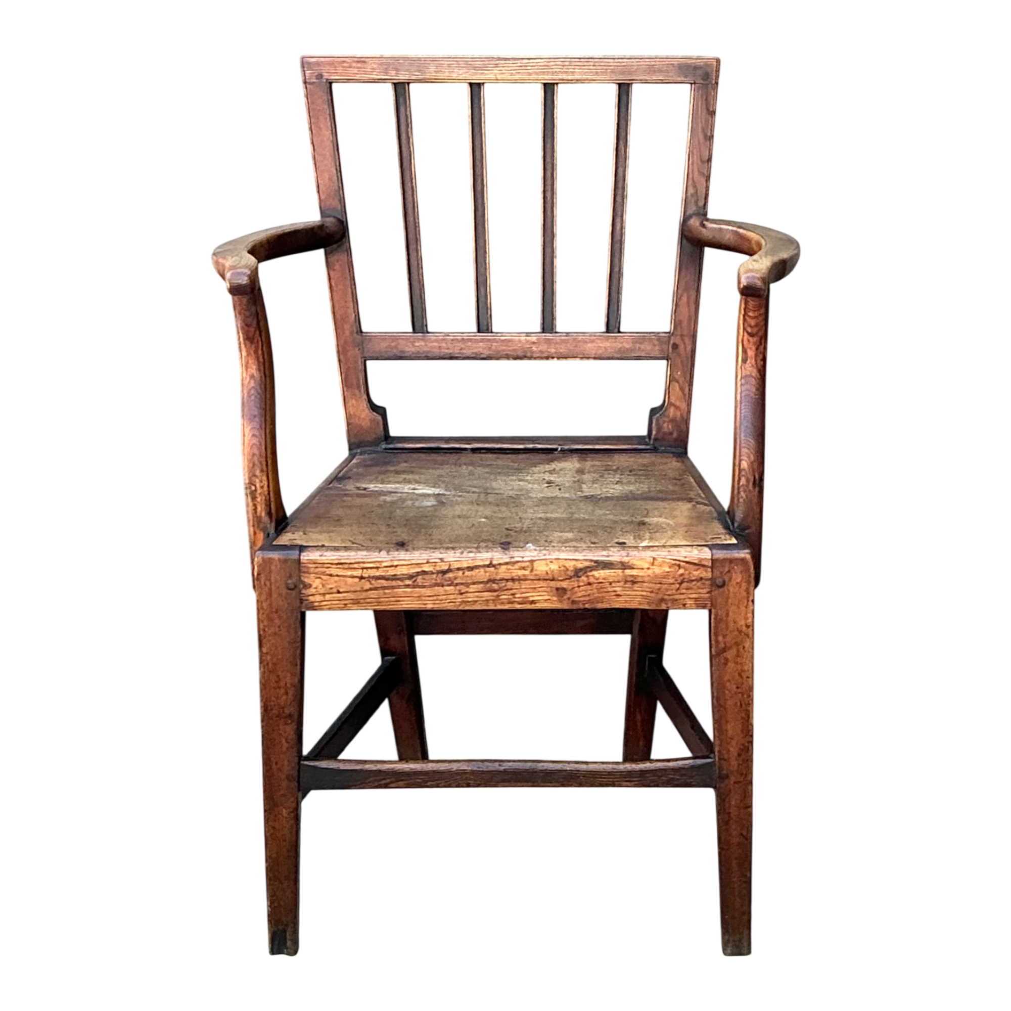 Vintage George III Country House “Elbow” Arm Chair In Elm — additional photo 1