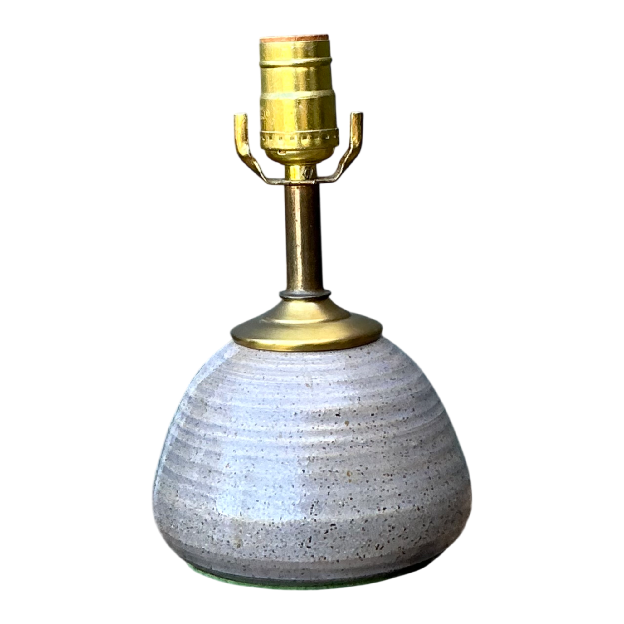 Vintage Studio Pottery and Brass Lamp — additional photo 1
