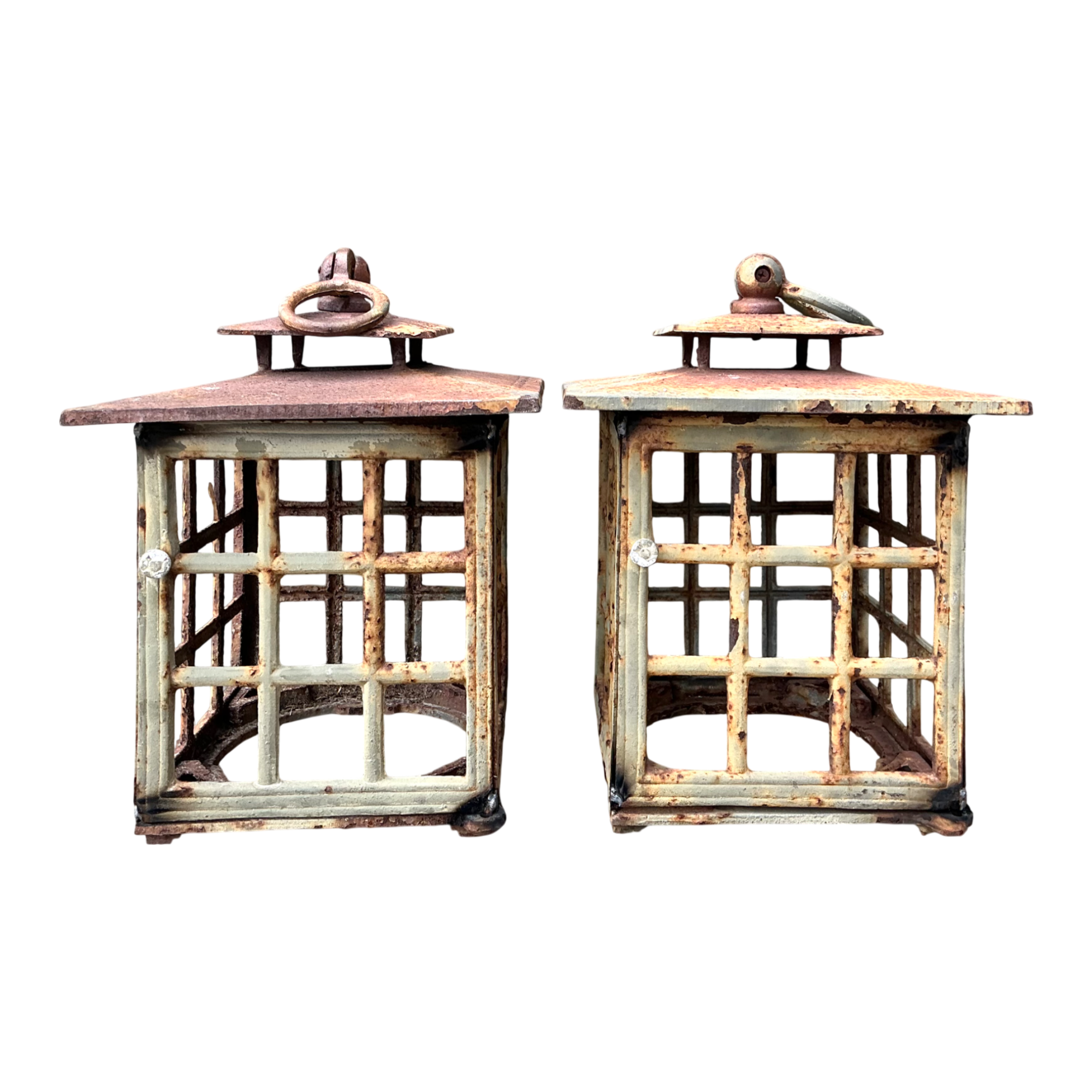 Vintage Rustic Metal Lanterns - A Pair — additional photo 1