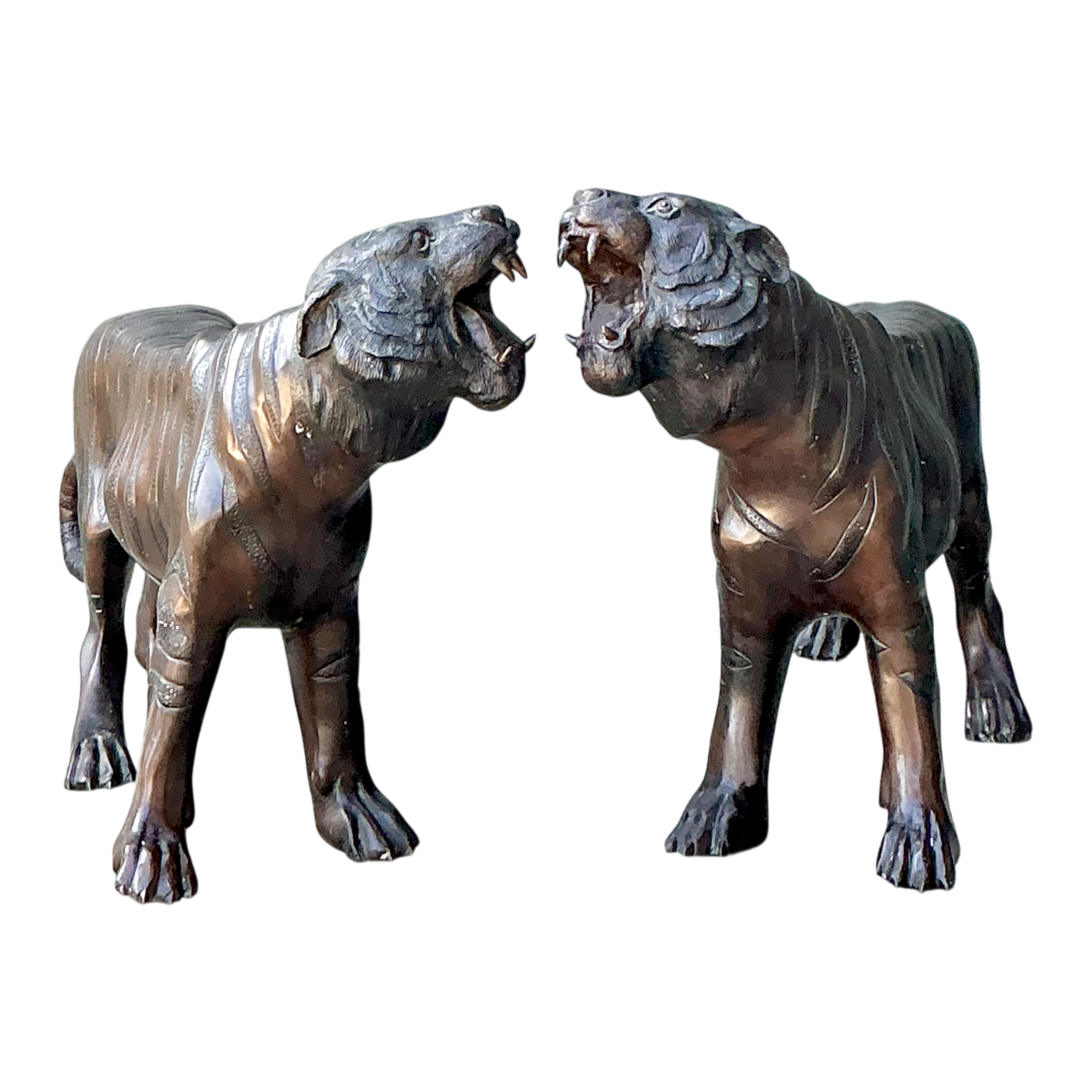 Vintage Bronze Tiger Sculptures - A Pair — additional photo 1