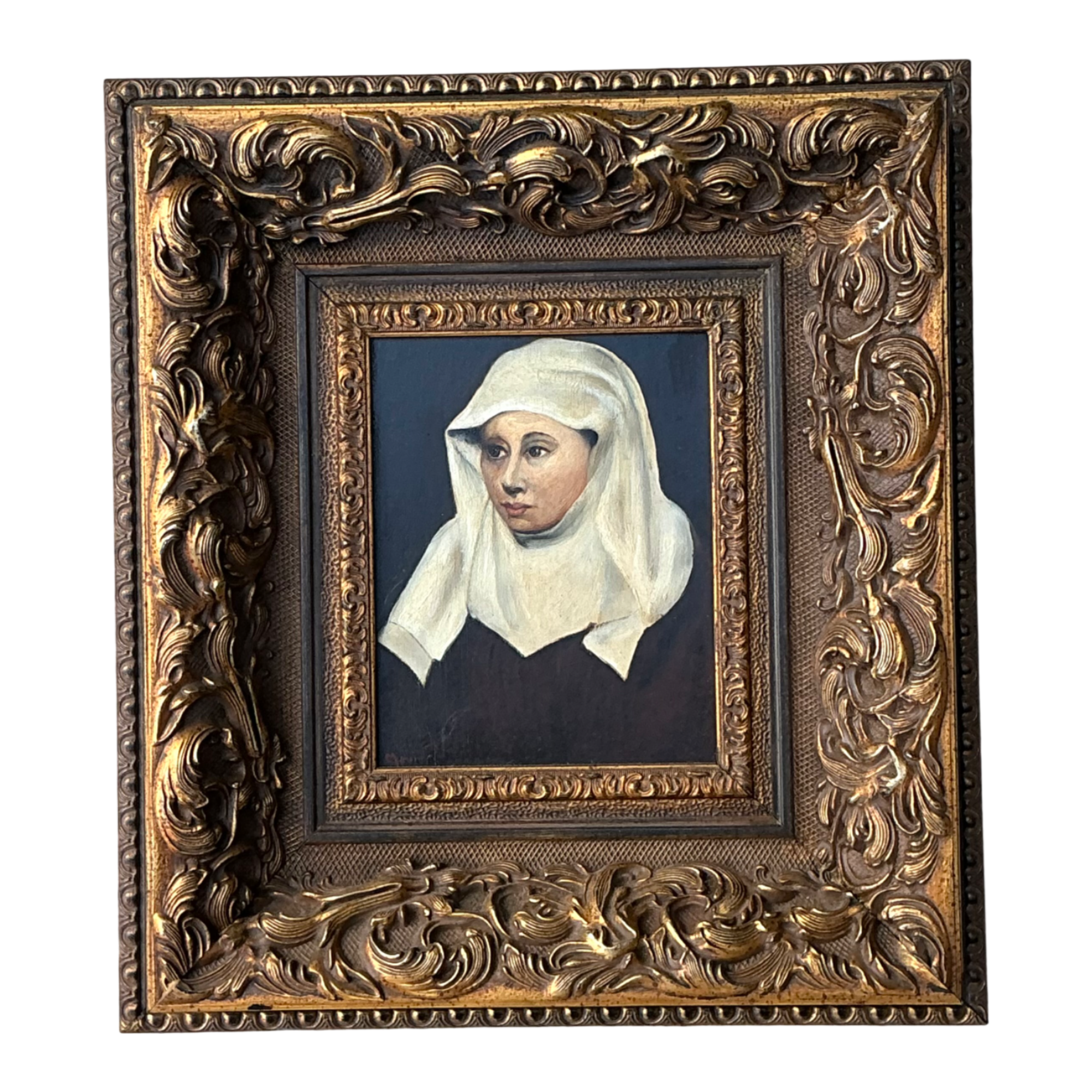 Vintage Framed Portrait Painting of a Woman — additional photo 1