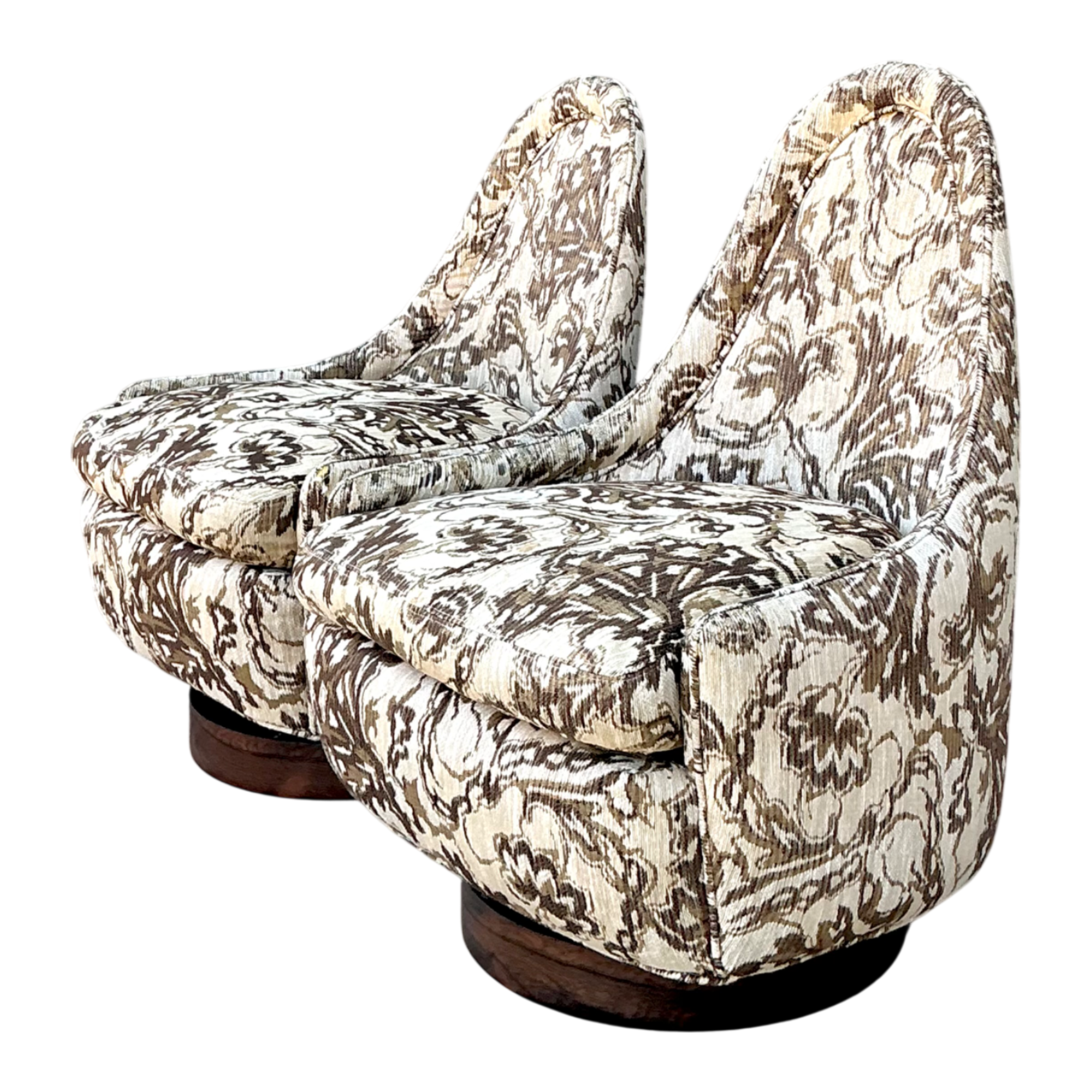 Vintage Milo Baughman For Thayer Coggin Petite Swivel Chairs — additional photo 1