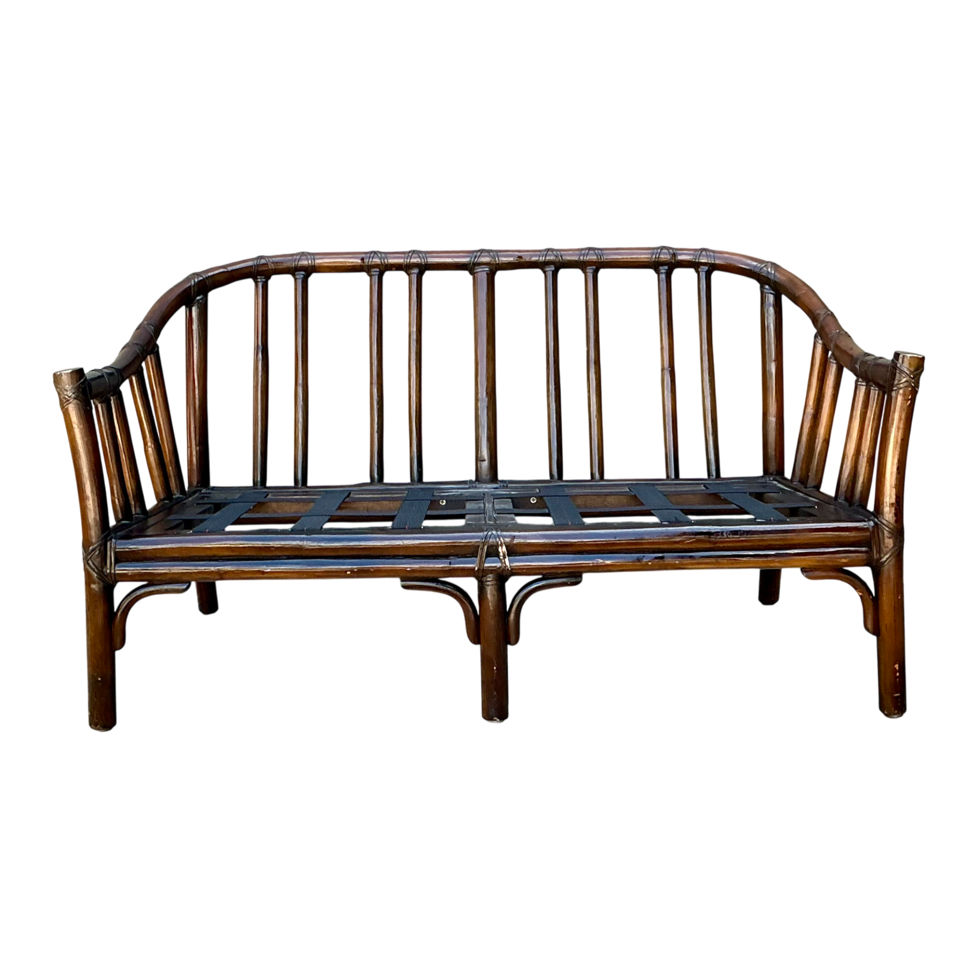 Vintage McGuire Bent Rattan Loveseat — additional photo 1