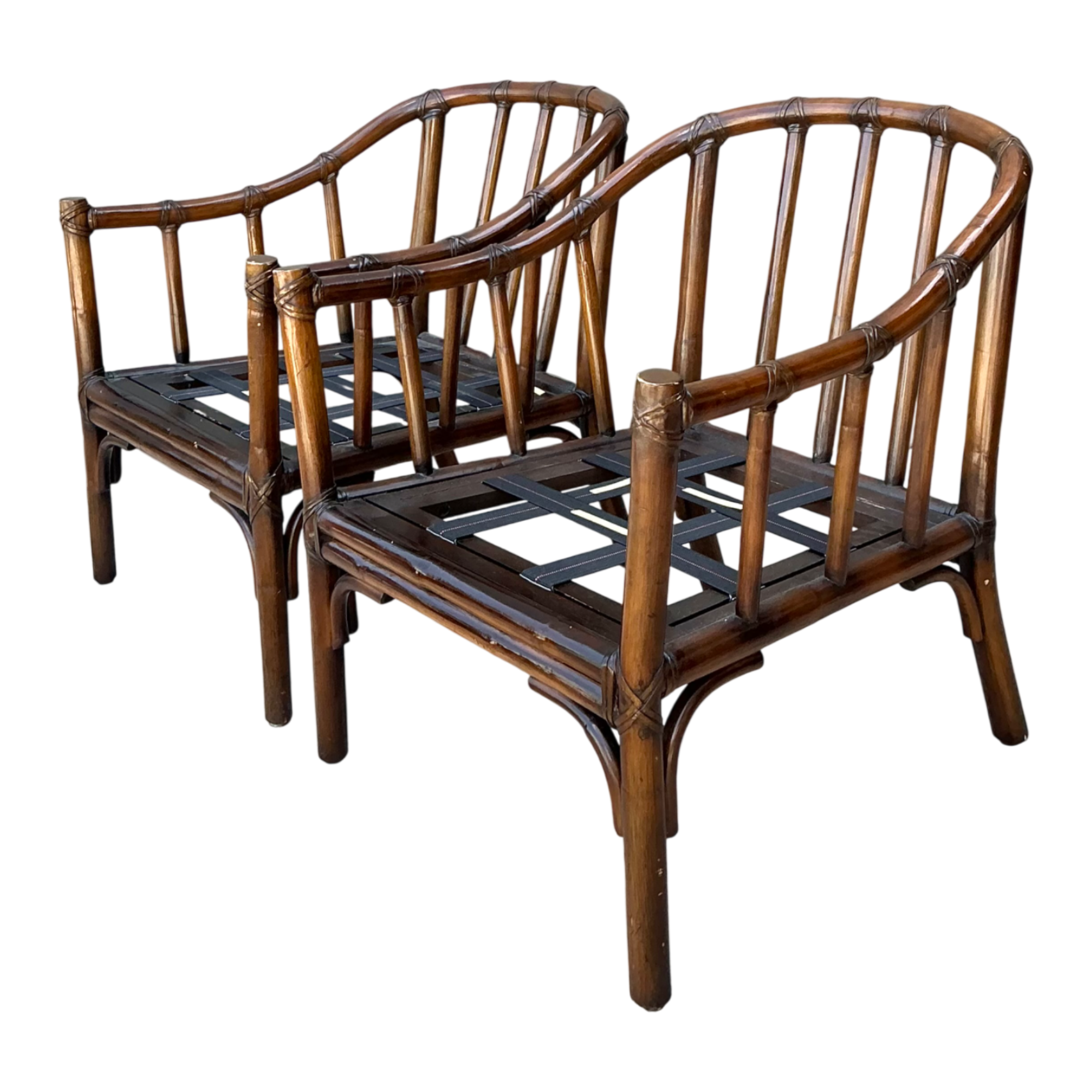 Vintage McGuire Rattan Lounge Chairs - A Pair — additional photo 1