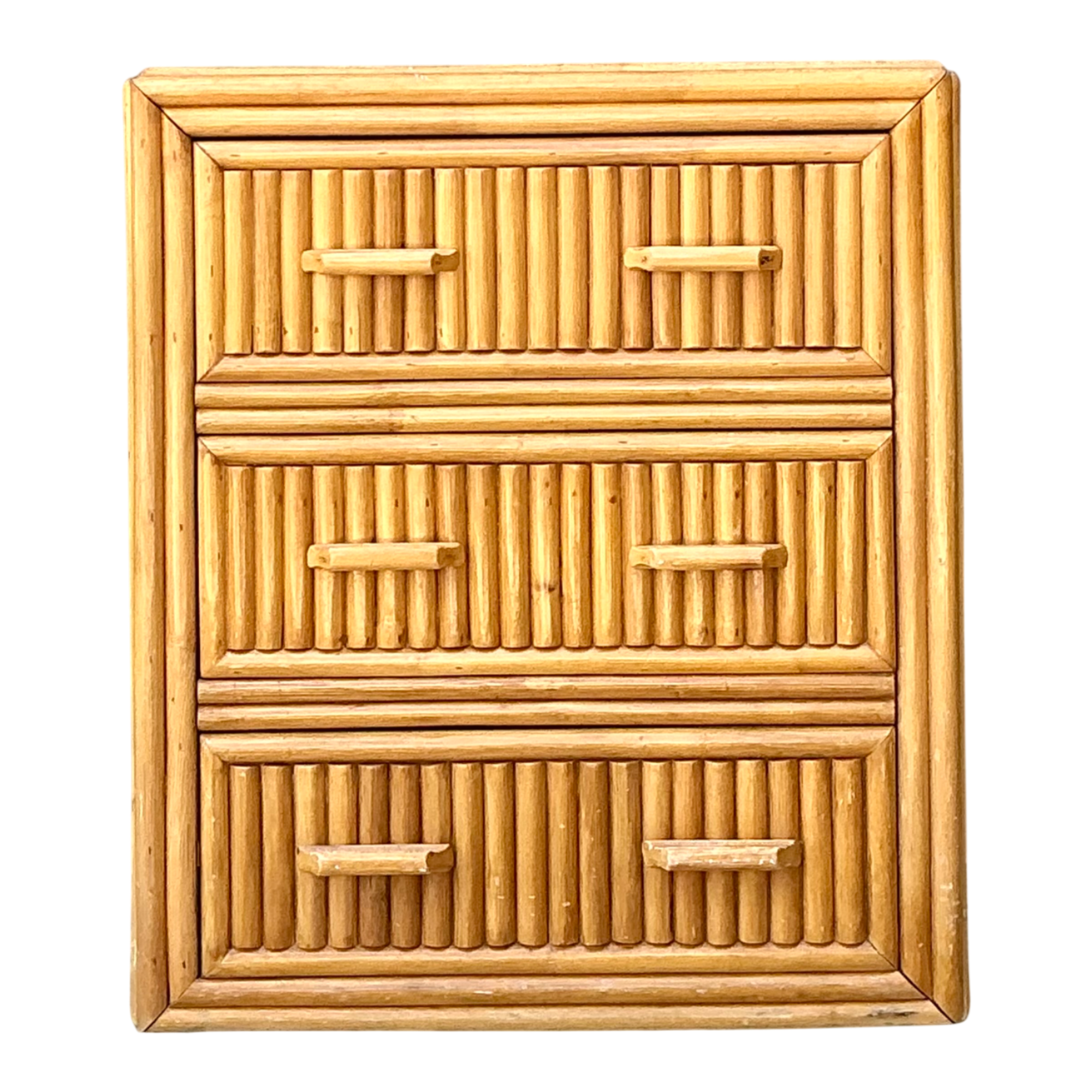 Vintage Rattan Three-Drawer Chest — additional photo 1