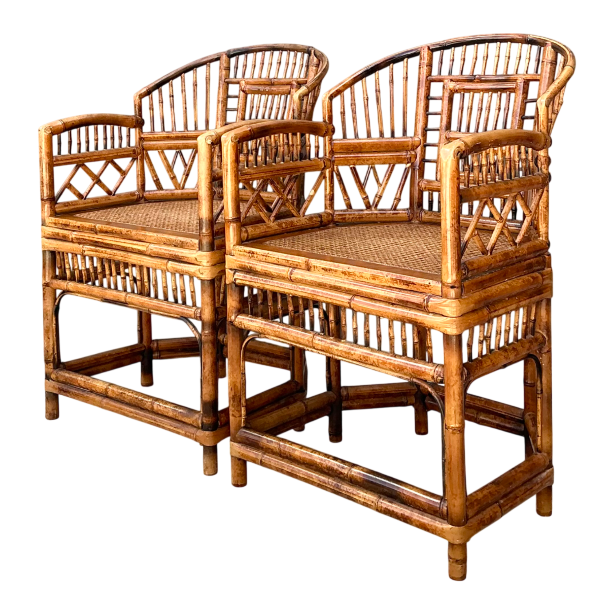 Vintage Rattan Brighton Pavillion Lounge Chairs - A Pair — additional photo 1