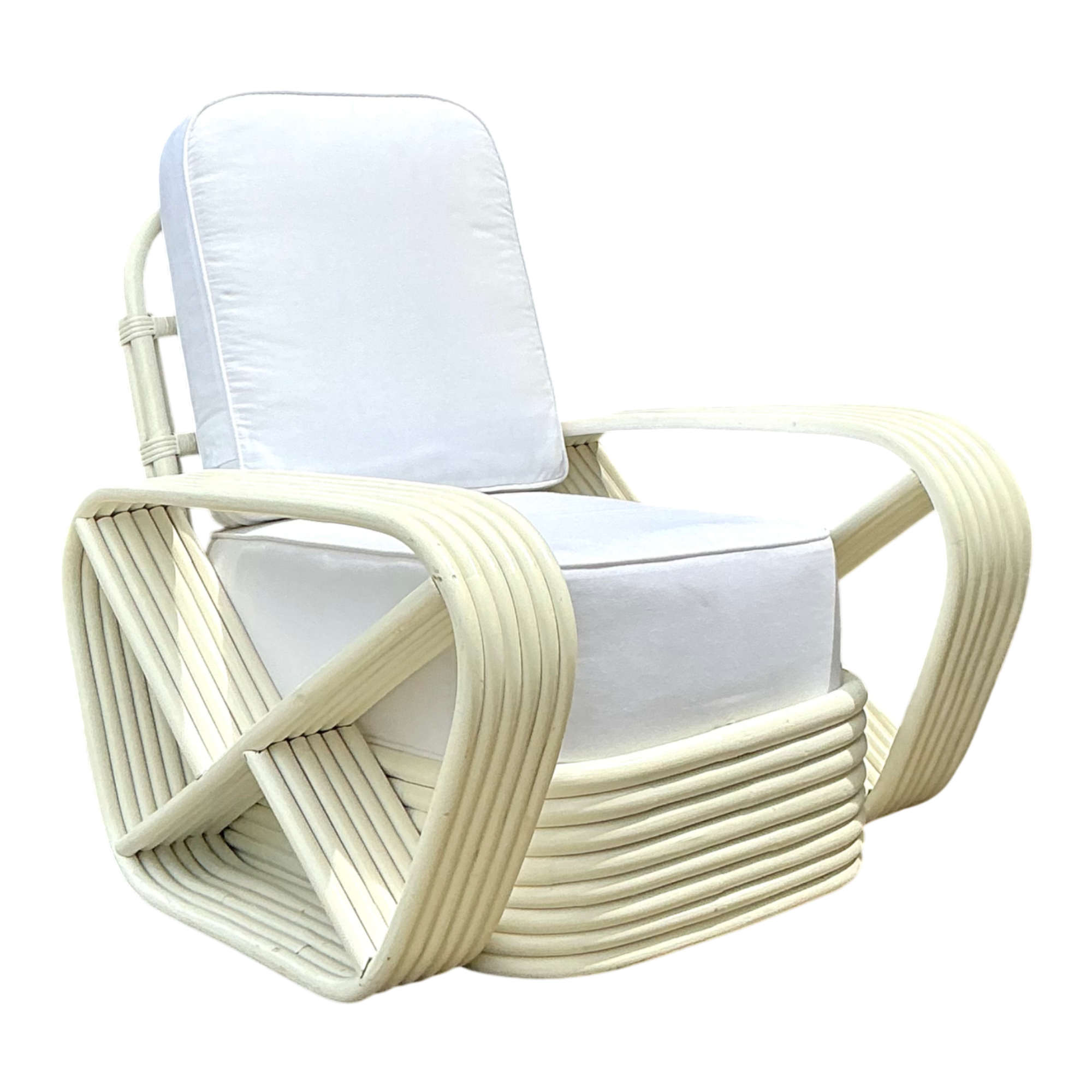 Vintage Paul Frankl Six Strand Rattan Lounge Chair — additional photo 1