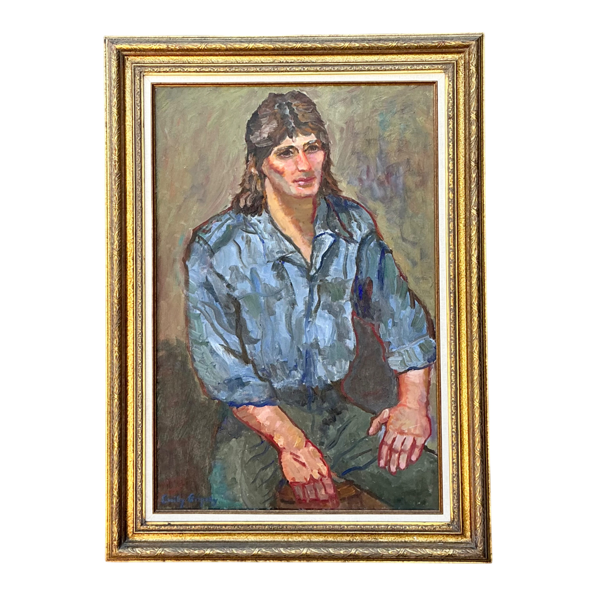 Vintage Original Oil Portrait Of Man On Canvas — additional photo 1