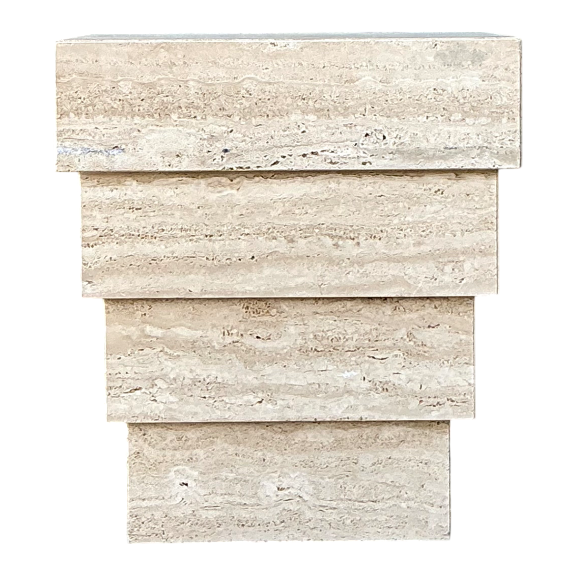 Vintage Stacked Travertine Pedestal — additional photo 1