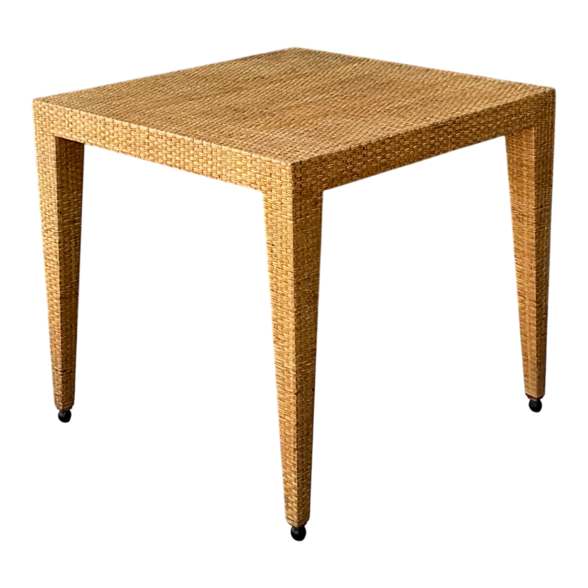 Vintage Baker Milling Road Rattan Square Game Table — additional photo 1