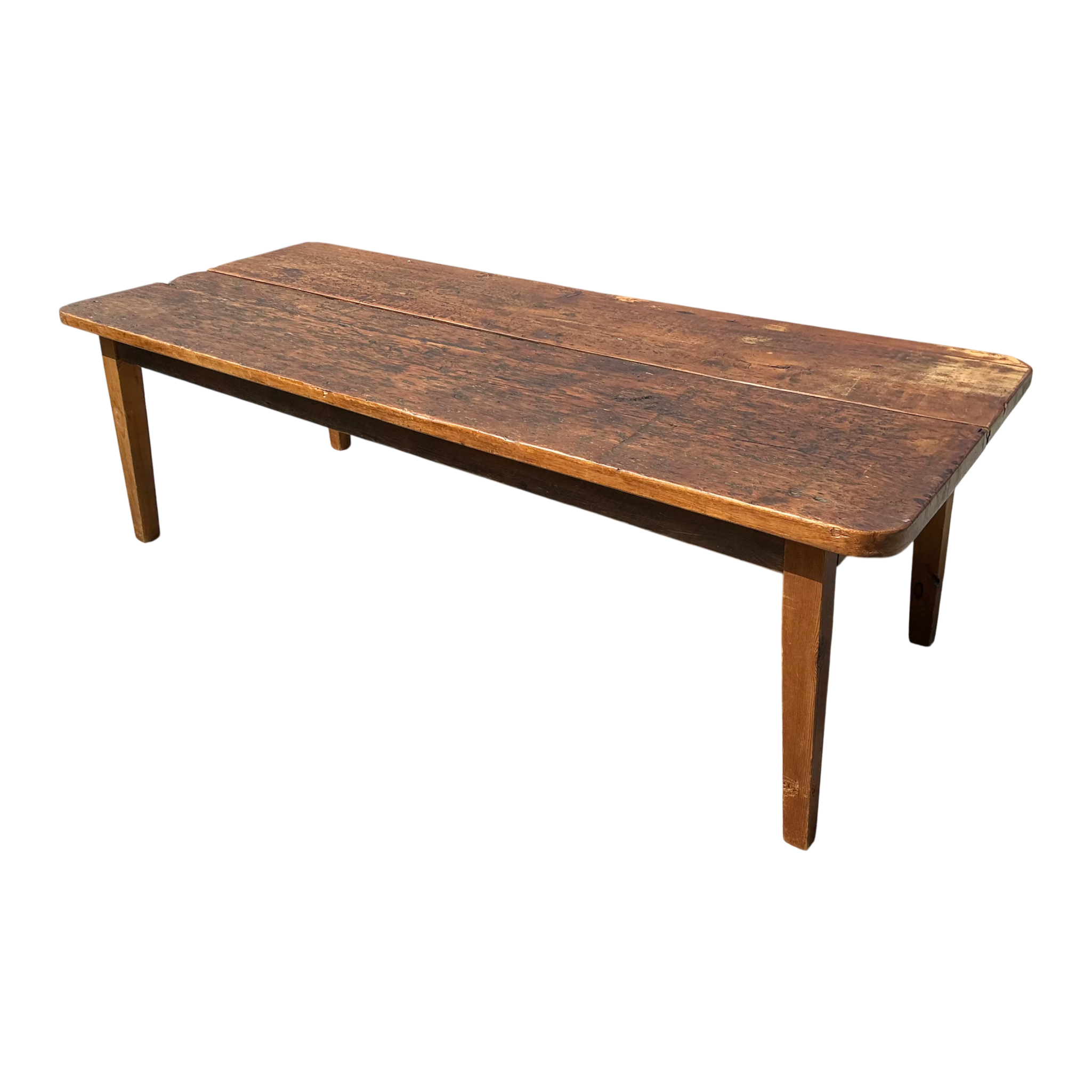 Vintage Rustic Wide Plank Wood Farm Table — additional photo 1