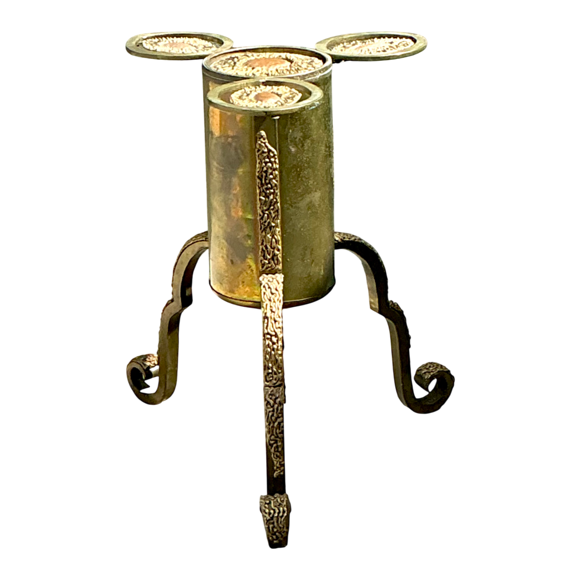Vintage Sculptural Mixed Metal Table Pedestal — additional photo 1