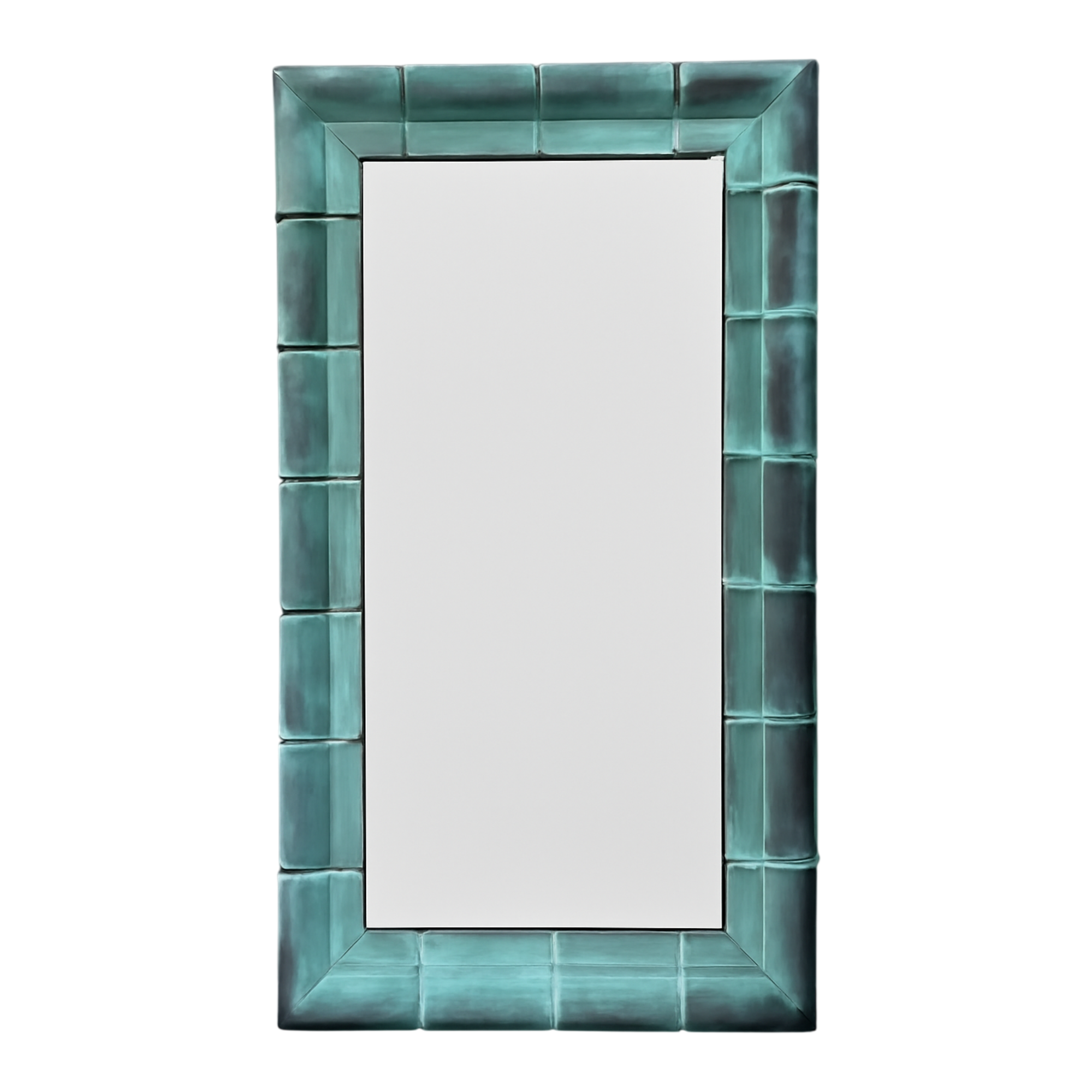 Vintage Patinated Copper Shingle Floor Mirror — additional photo 1