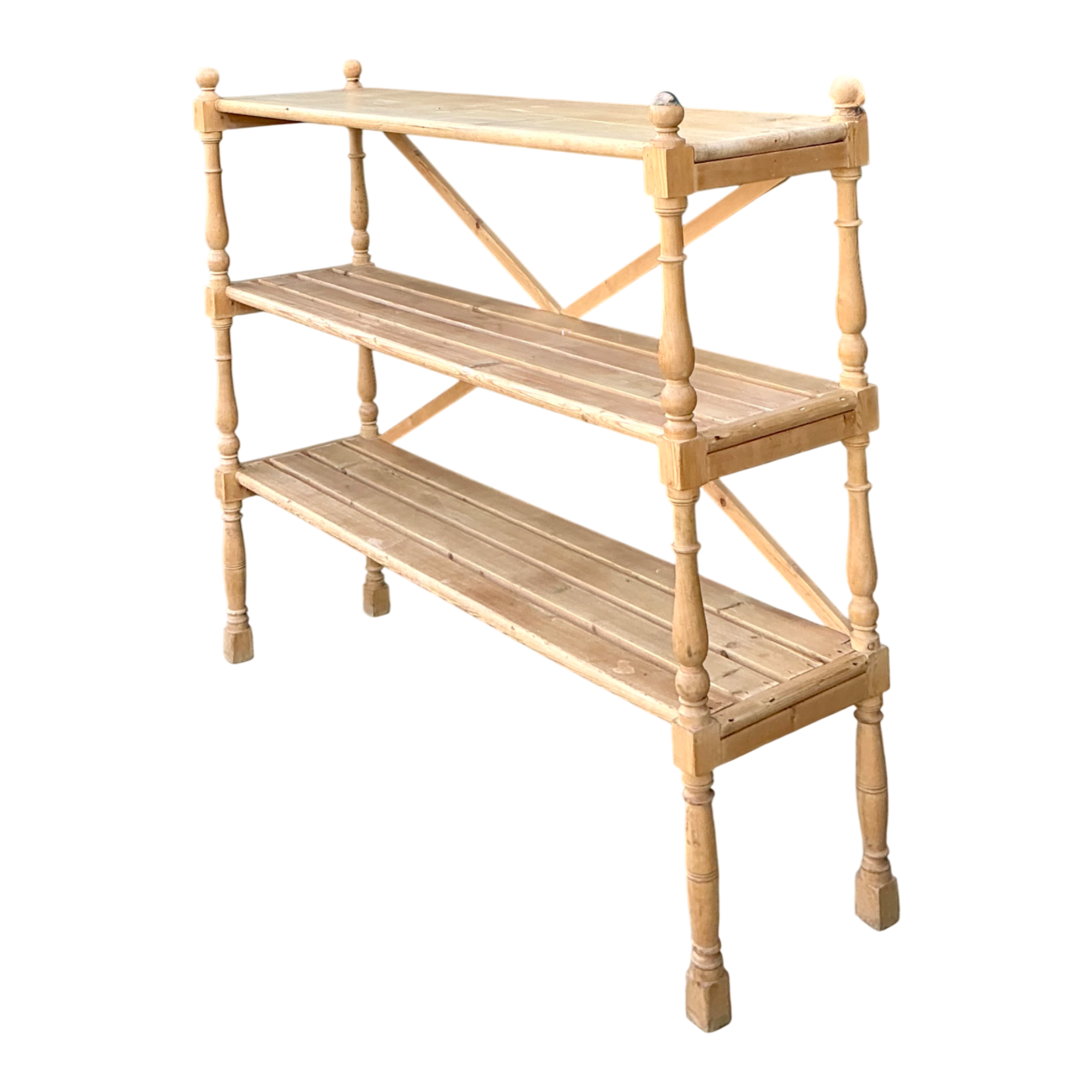 Vintage Three-Tier Pine Shelf — additional photo 1