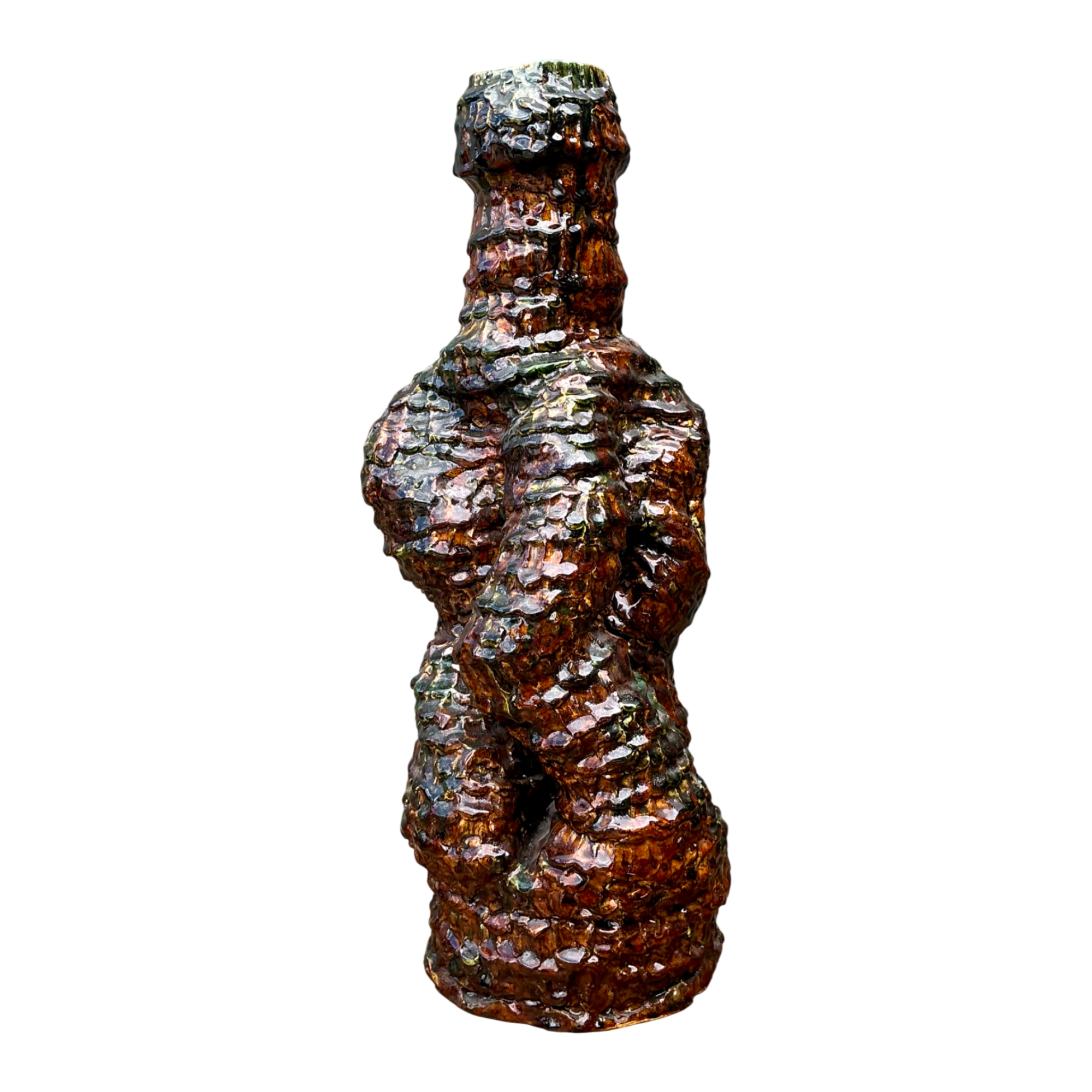 Vintage Sculptural Textured Ceramic Vase — additional photo 1