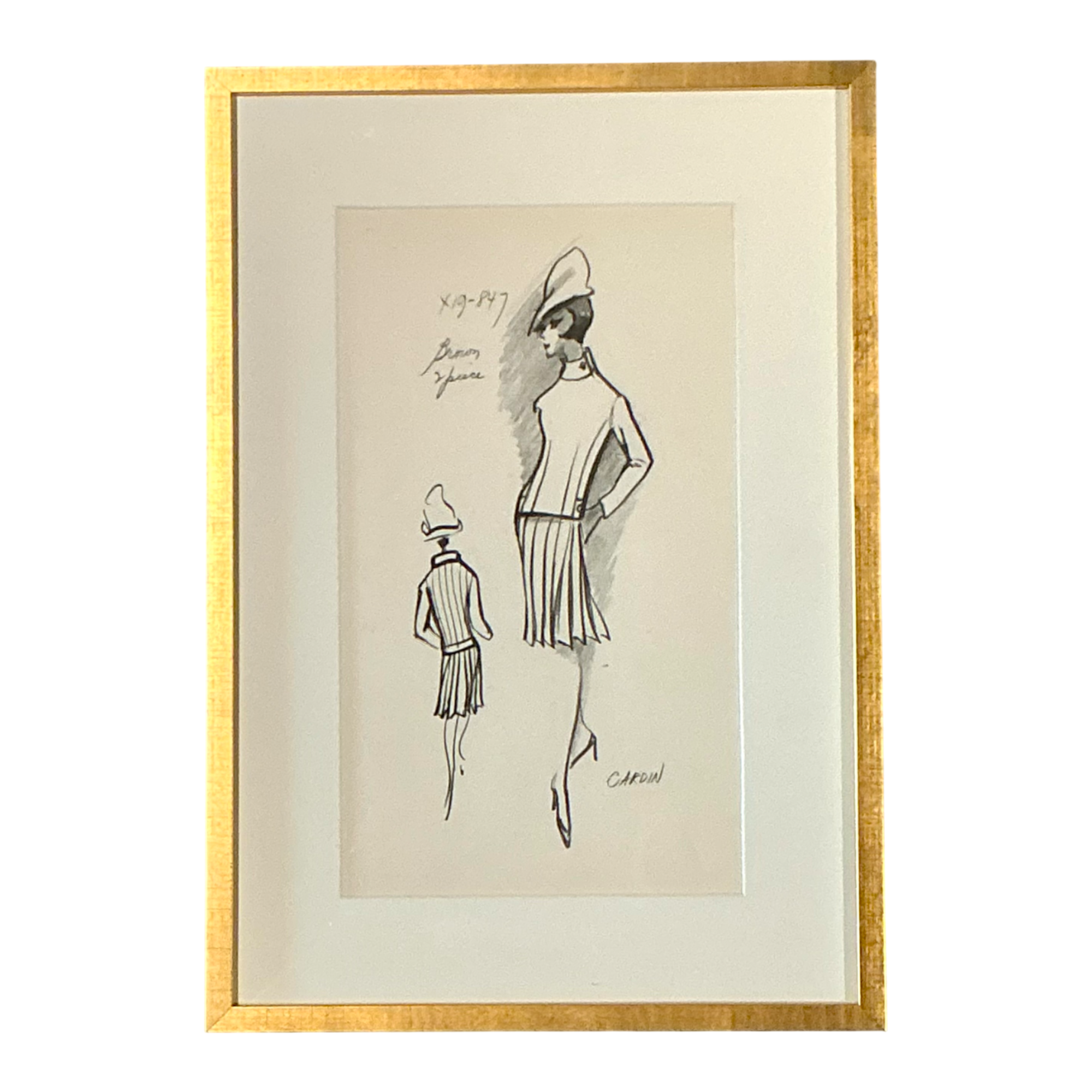 Vintage Pierre Cardin Fashion Sketch — additional photo 1