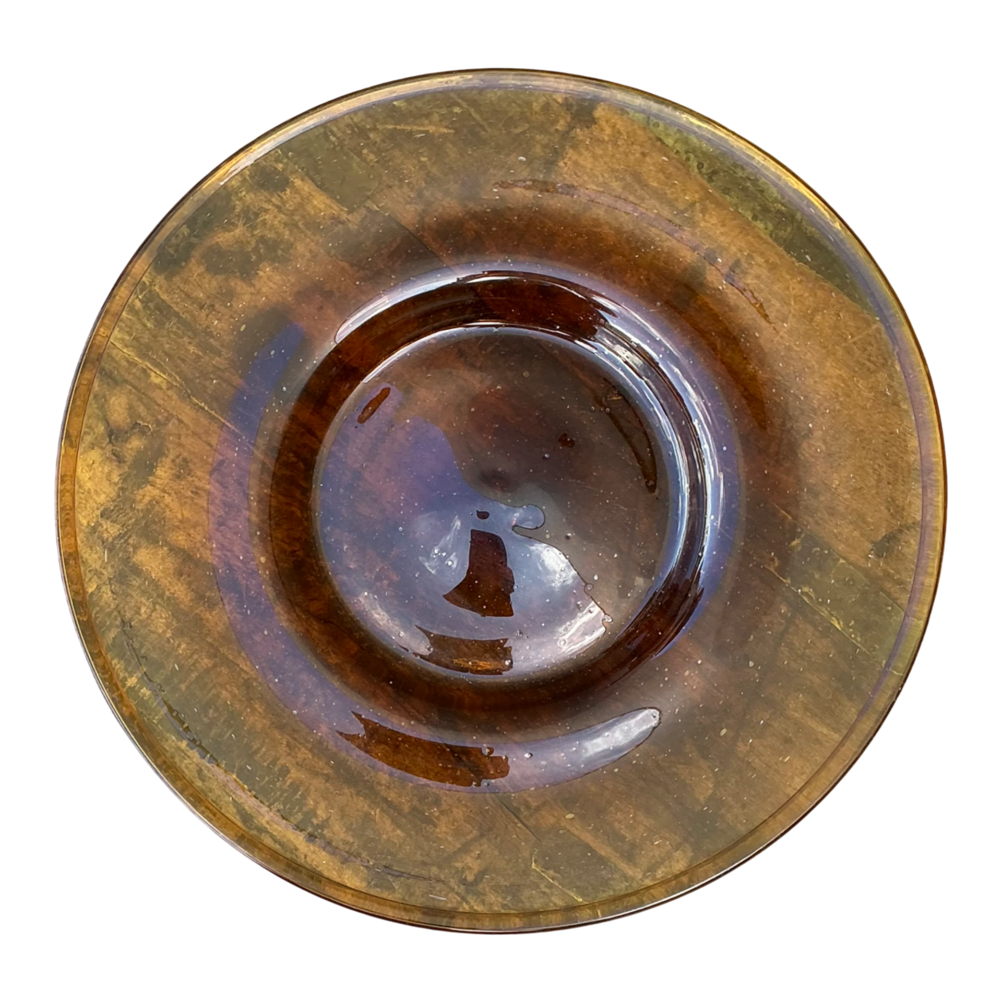 Vintage Amber Glass Serving Tray — additional photo 1