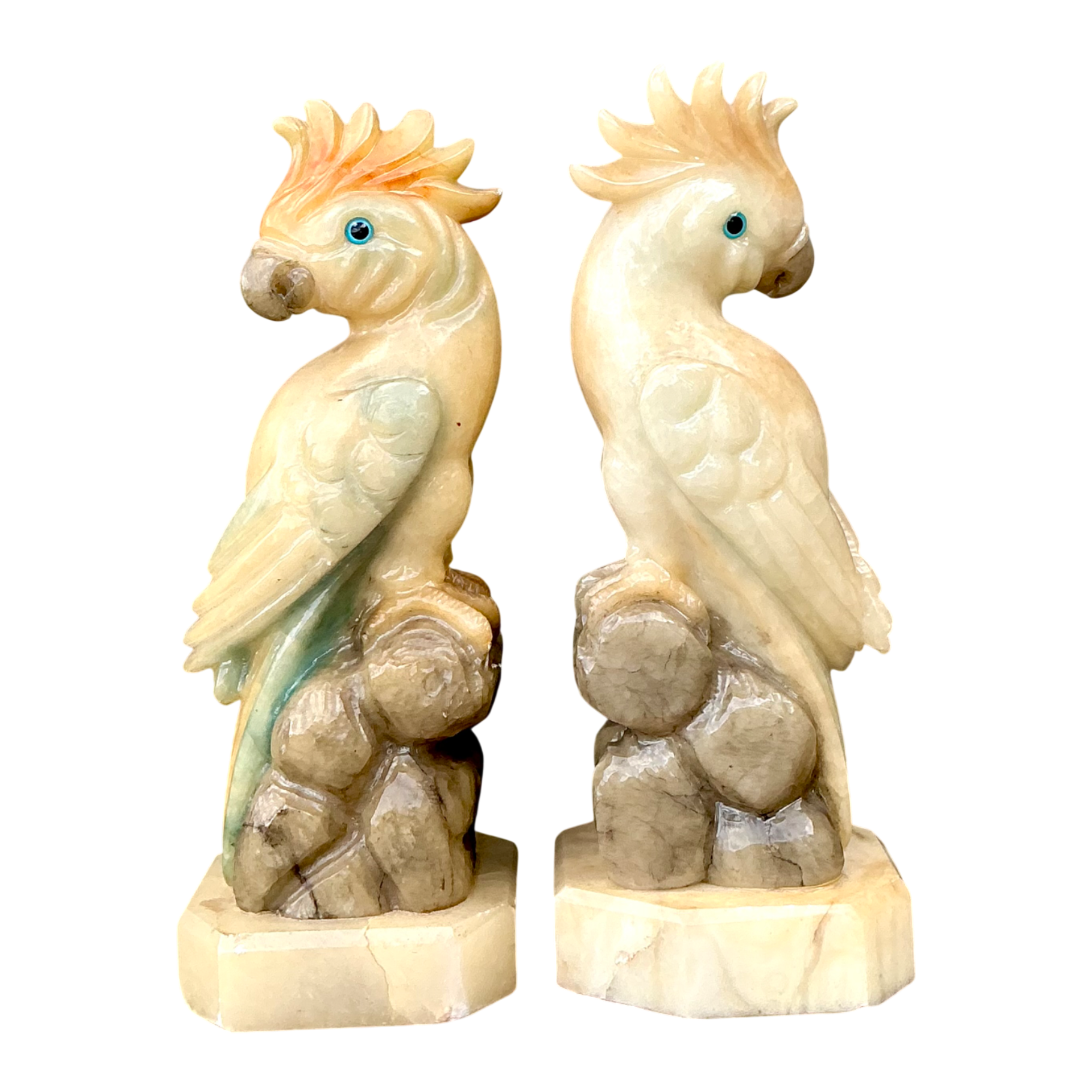 Vintage Onyx and Alabaster Cockatoos - A Pair — additional photo 1