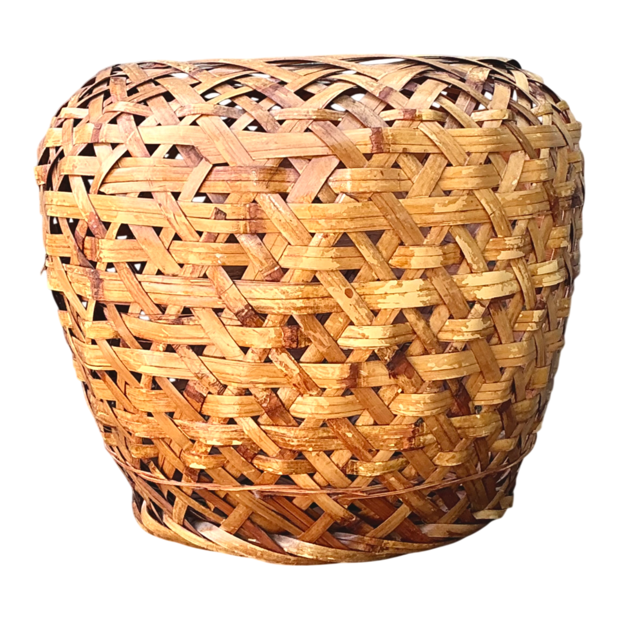 Vintage Japanese Ikebana Woven Rattan Basket — additional photo 1