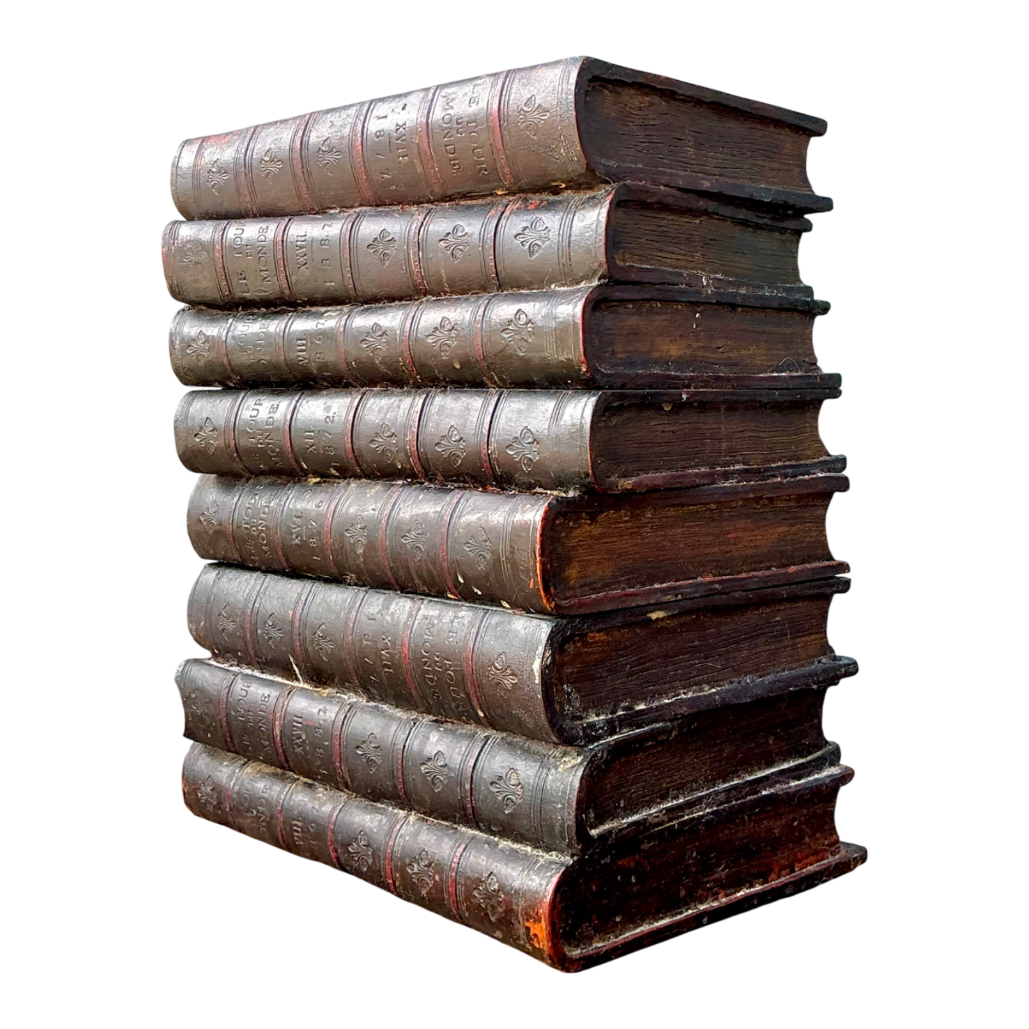 Vintage Resin and Paint Faux Book Stack Drinks Table — additional photo 1