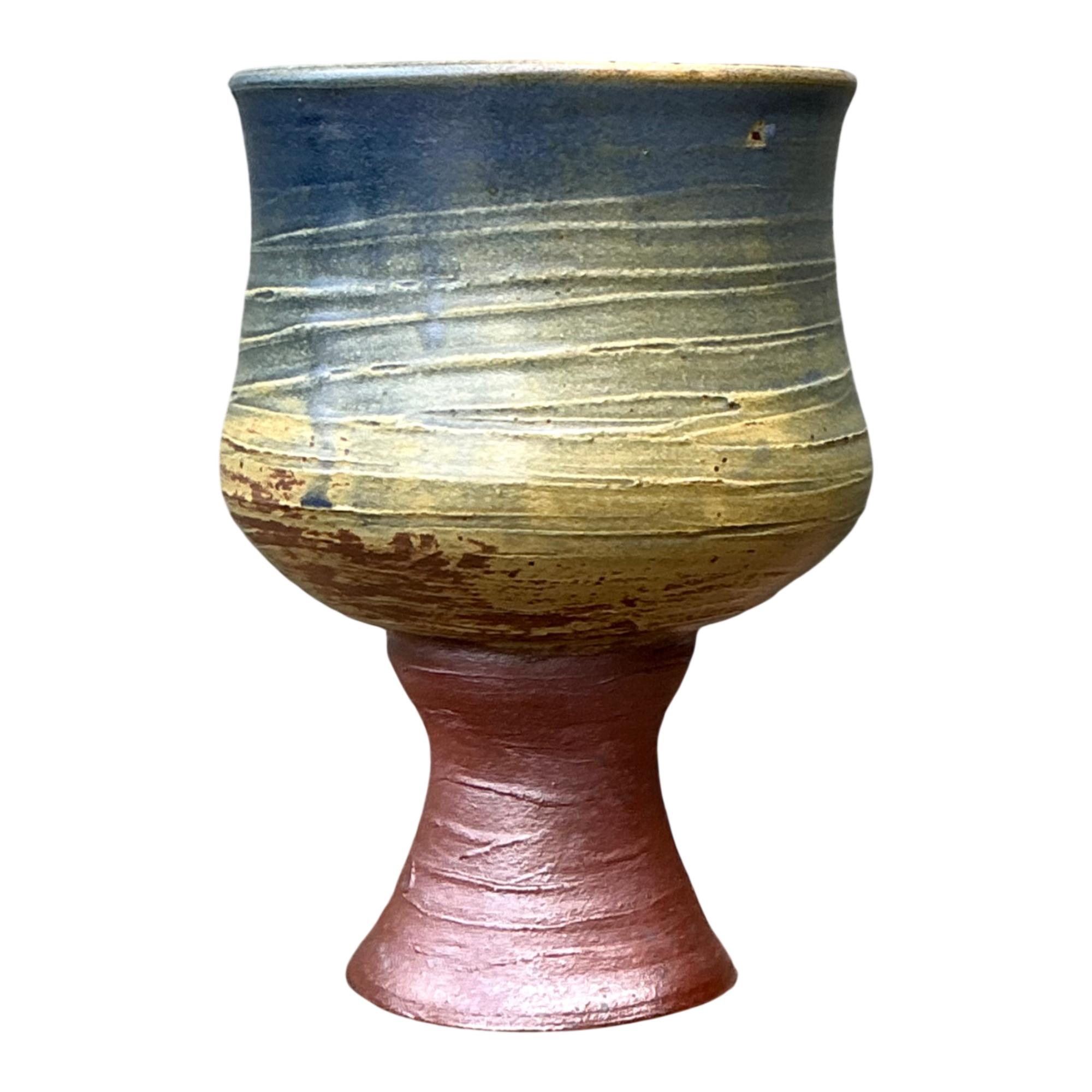 Vintage Textured Ceramic Chalice Vase — additional photo 1