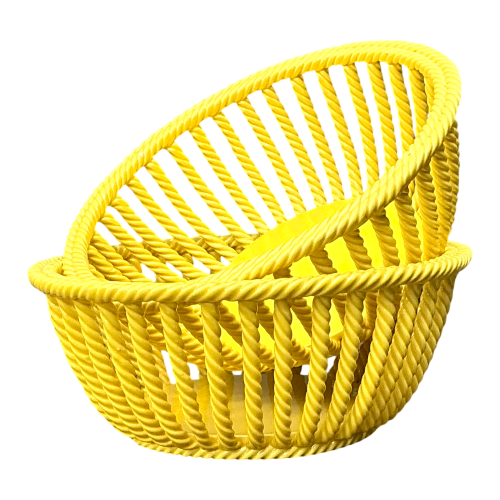Vintage Italian Yellow Rope Ceramic Bowls - A Pair — additional photo 1