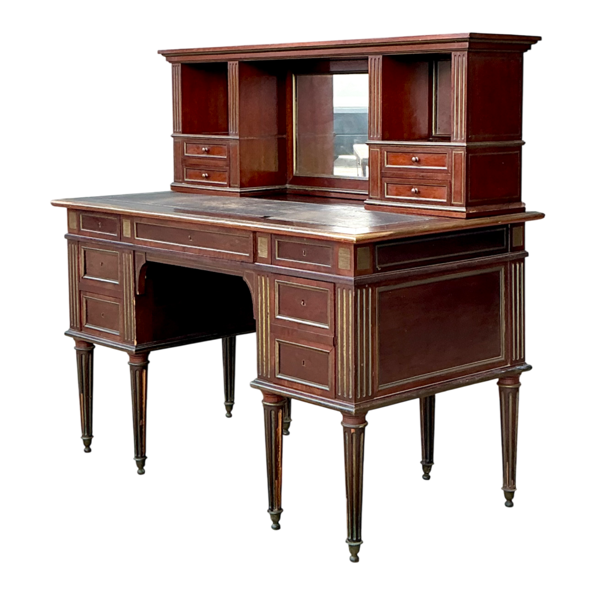 Vintage Louis XVI Double Pedestal Writing Desk — additional photo 1