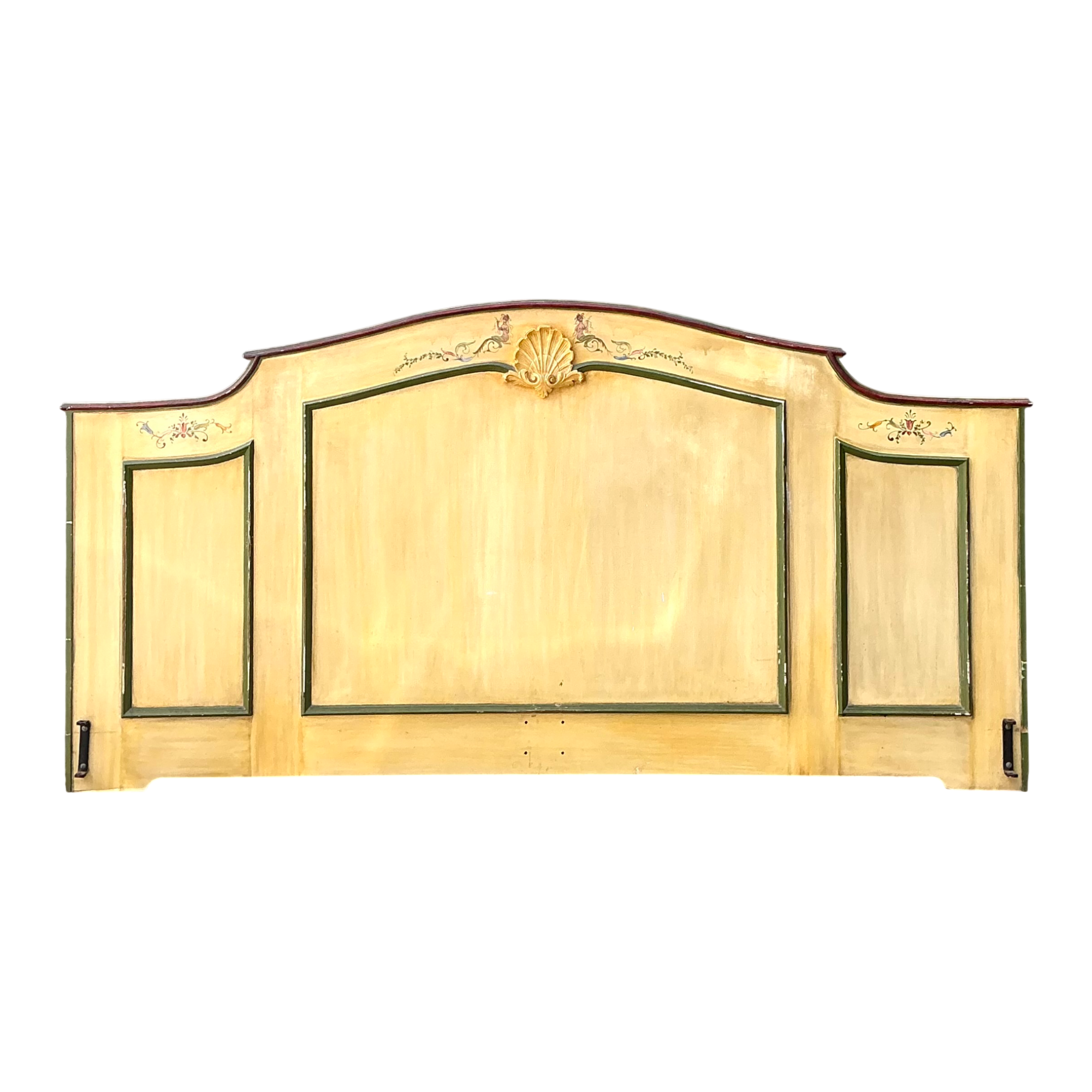 Vintage Hand-Painted Wood Queen Headboard — additional photo 1