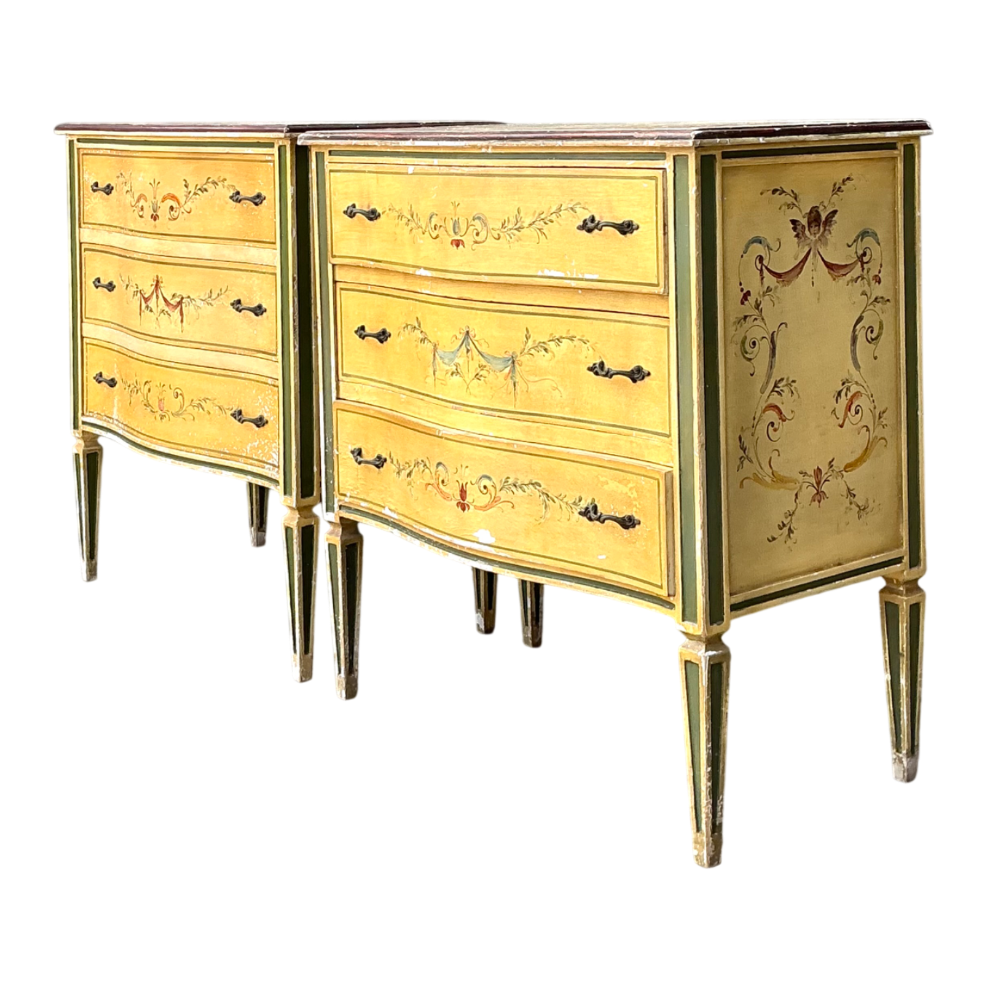 Vintage Hand-Painted Wood Chest - A Pair — additional photo 1
