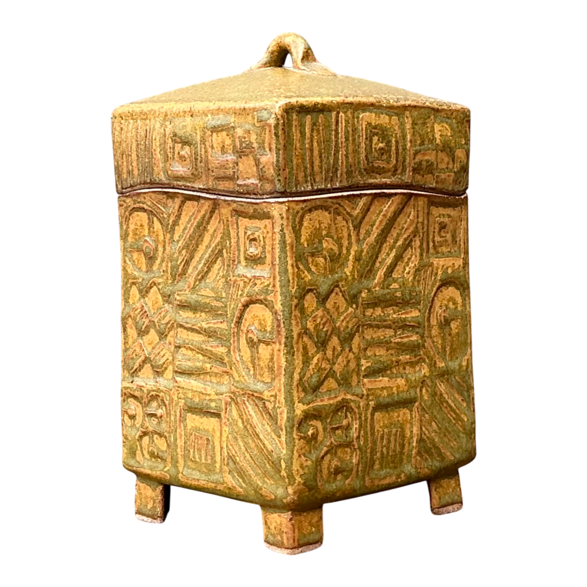 Vintage Textured Ceramic Lidded Box — additional photo 1