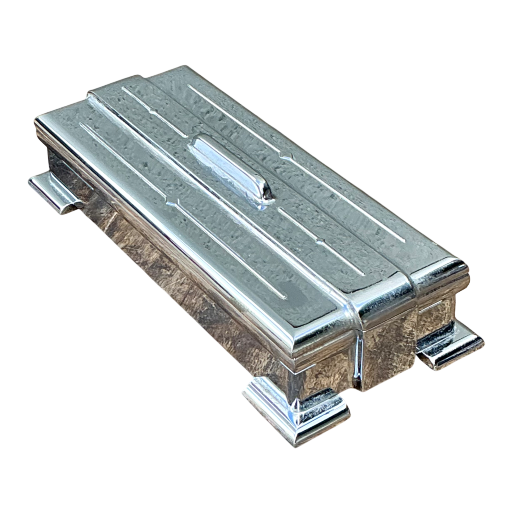 Vintage Deco Metal Lidded Box — additional photo 1
